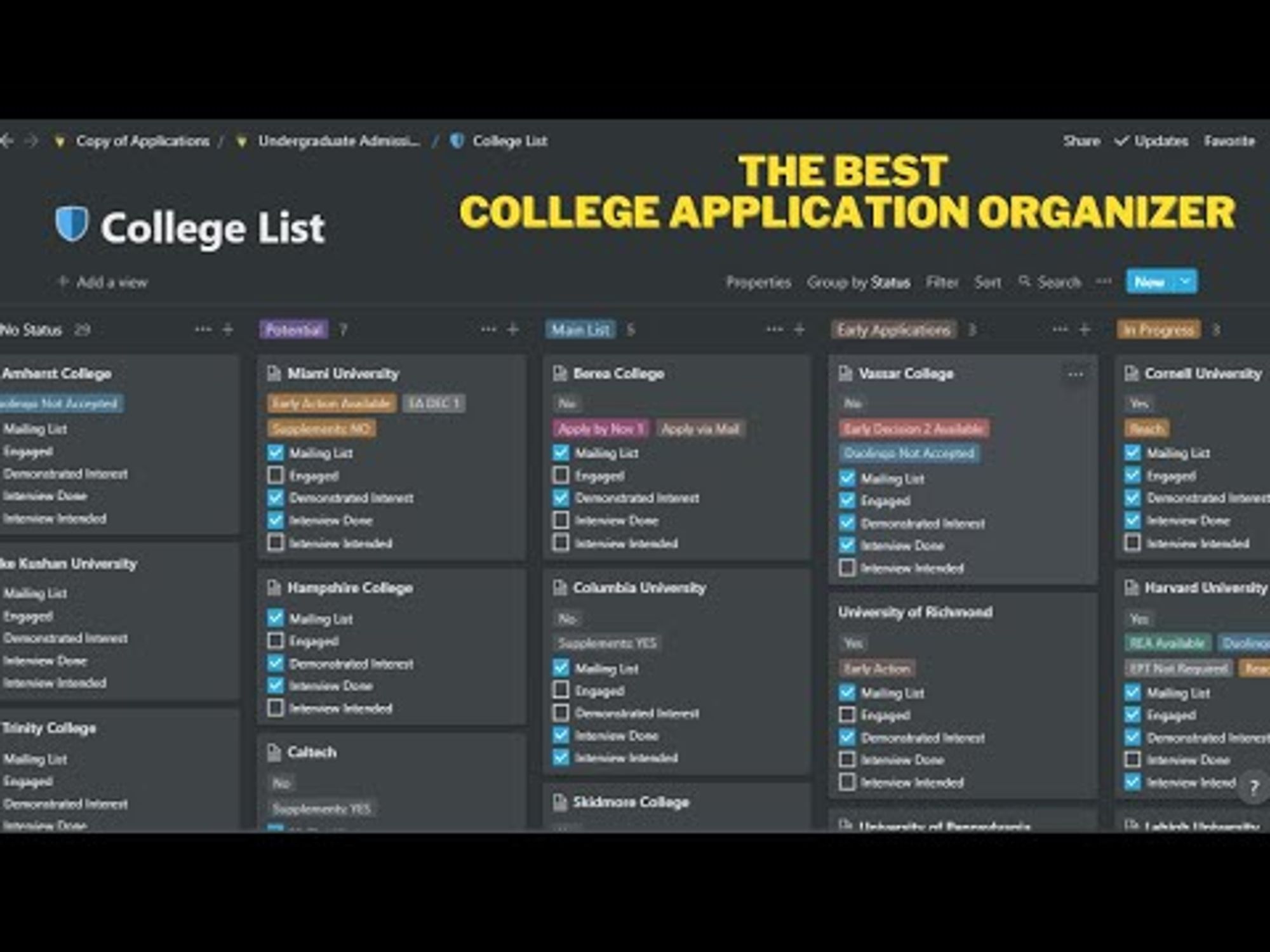 THE BEST College Application Organizing System | Talha's Admissions Blog
