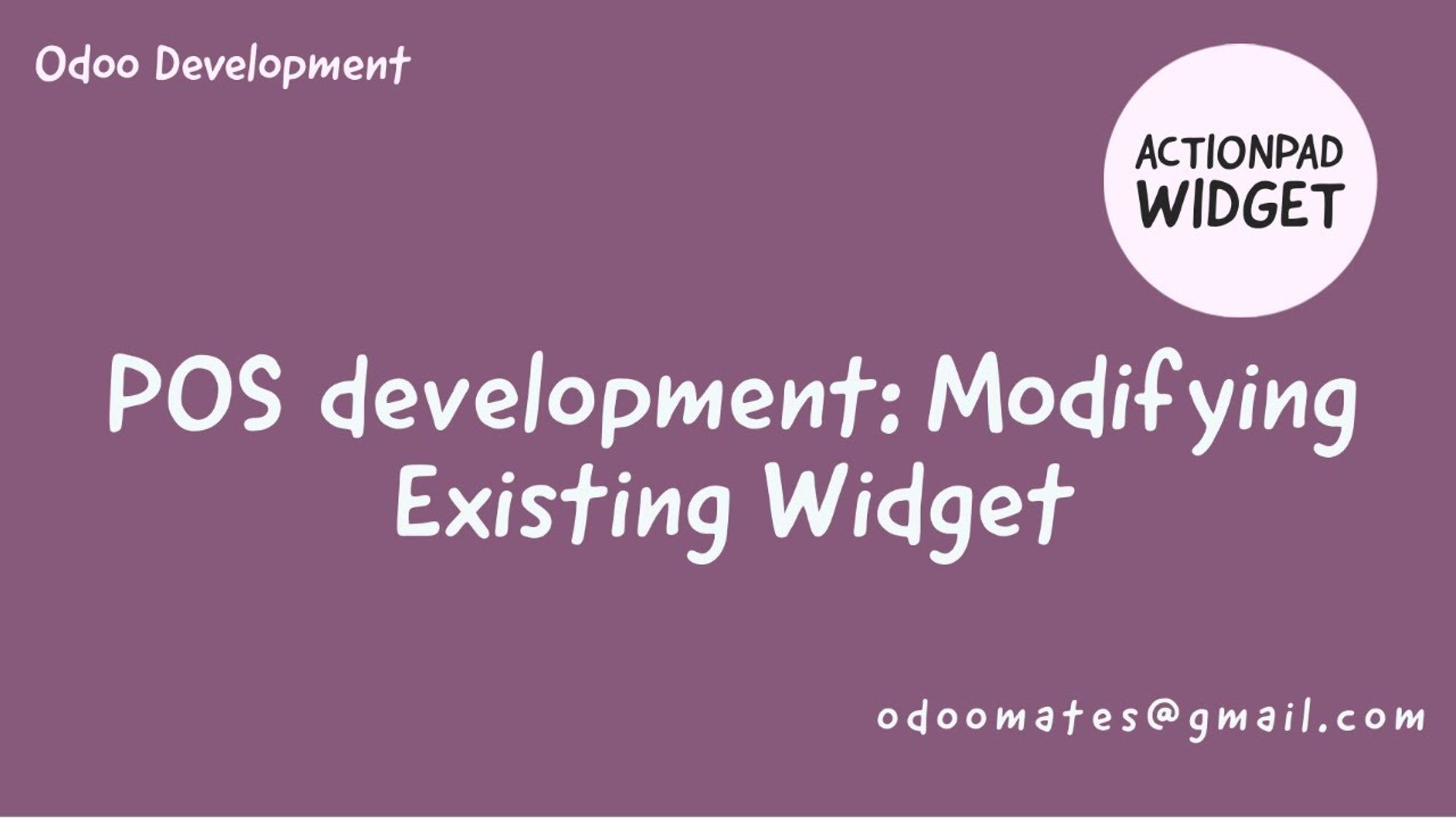 How To Modify Existing JavaScript Widget - Odoo Point Of sale Development