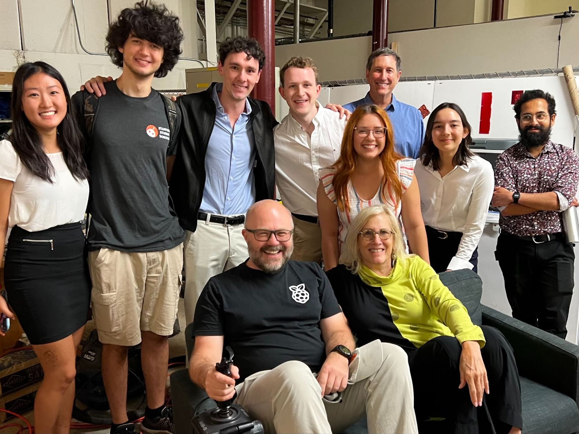 Stanford Student Space Initiative members alongside Philip Colligan (CEO of Raspberry Pi Foundation) and Paula Golden (President of Broadcom Foundation).