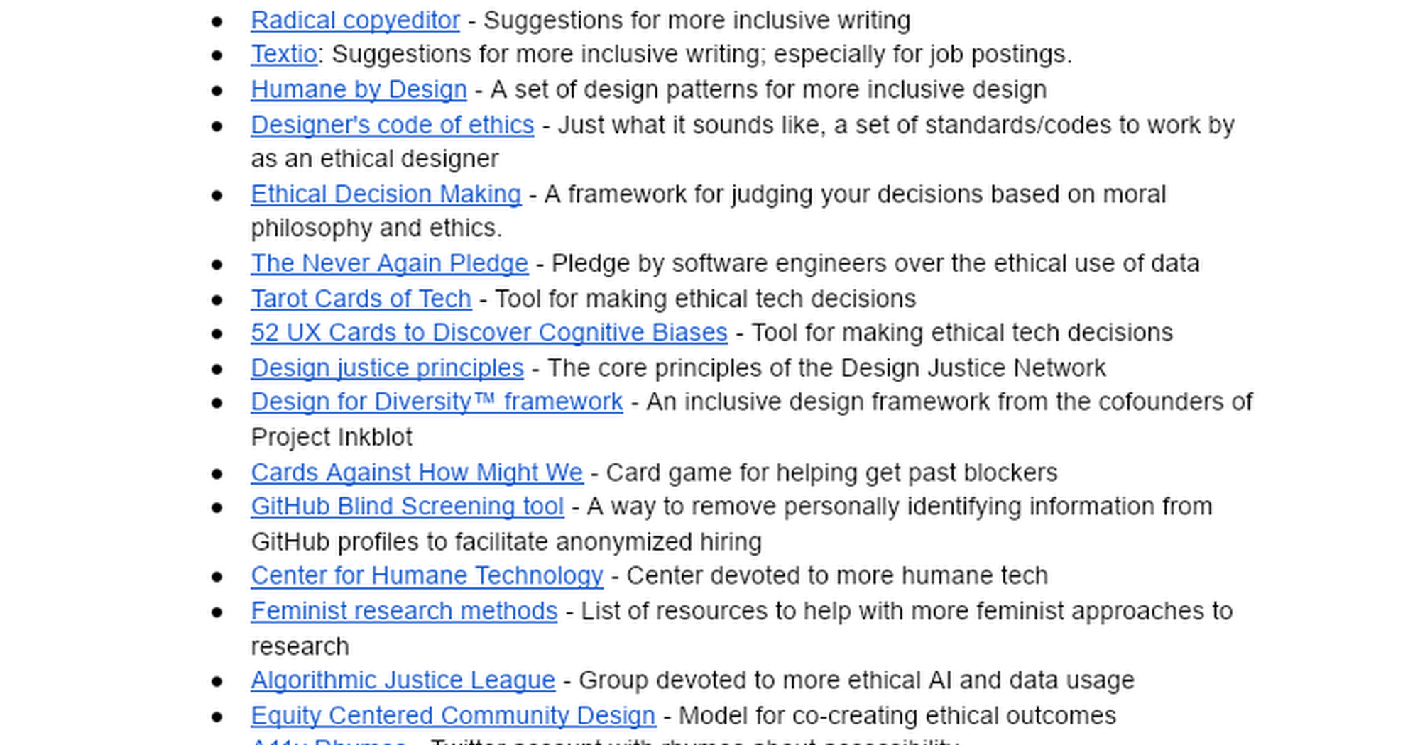 Design for Cognitive Bias Resources Sheet - Google Docs