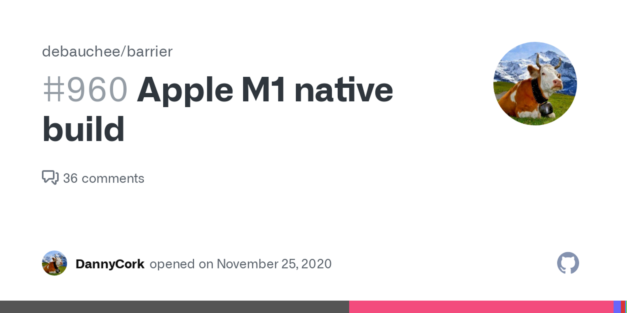 Apple M1 native build · Issue #960 · debauchee/barrier