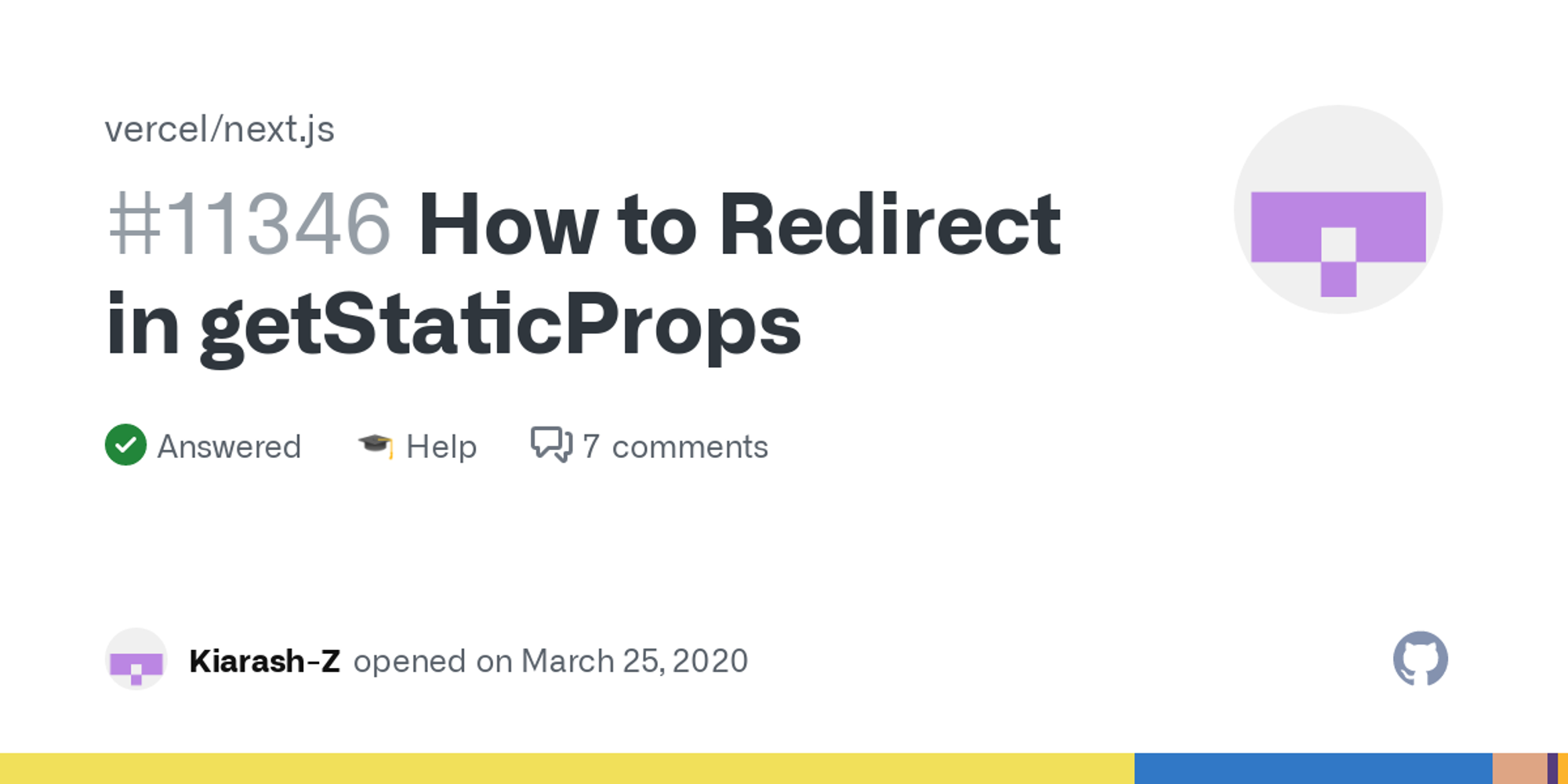 How to Redirect in getStaticProps · Discussion #11346 · vercel/next.js