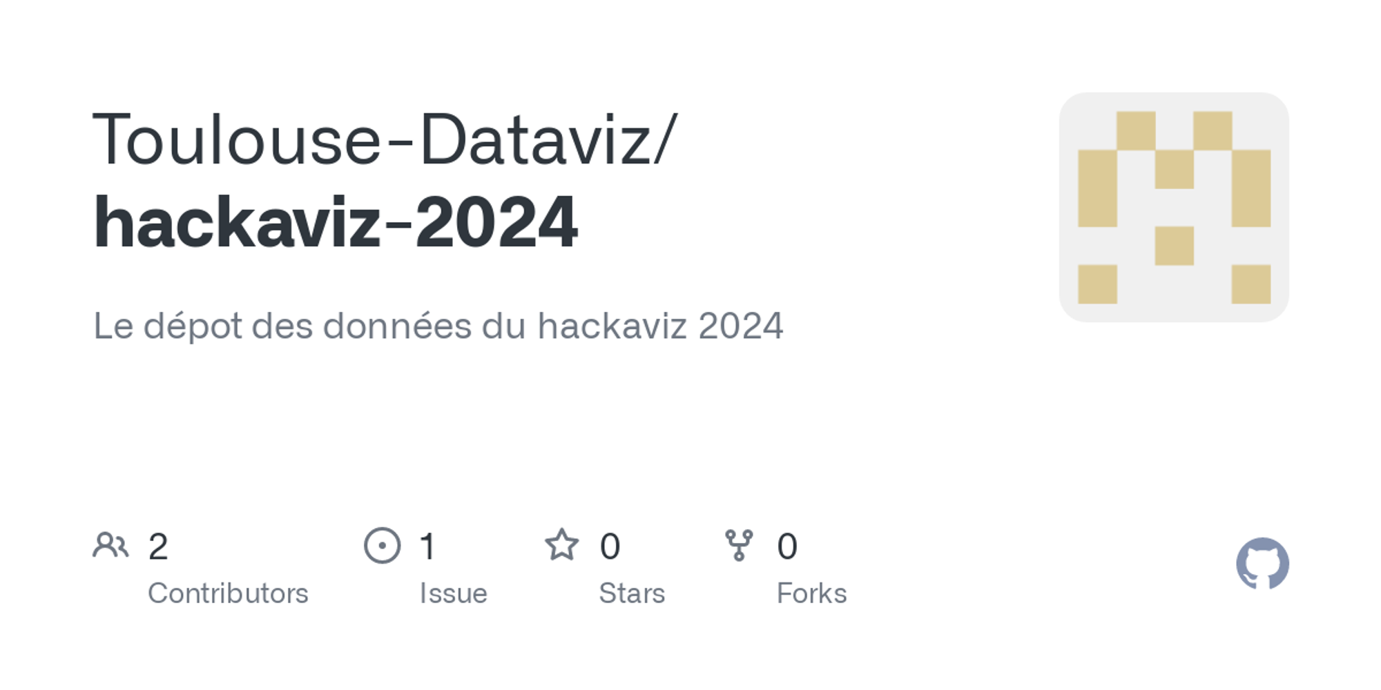 GitHub - Toulouse-Dataviz/hackaviz-2024: Le dépot des données du hackaviz 2024