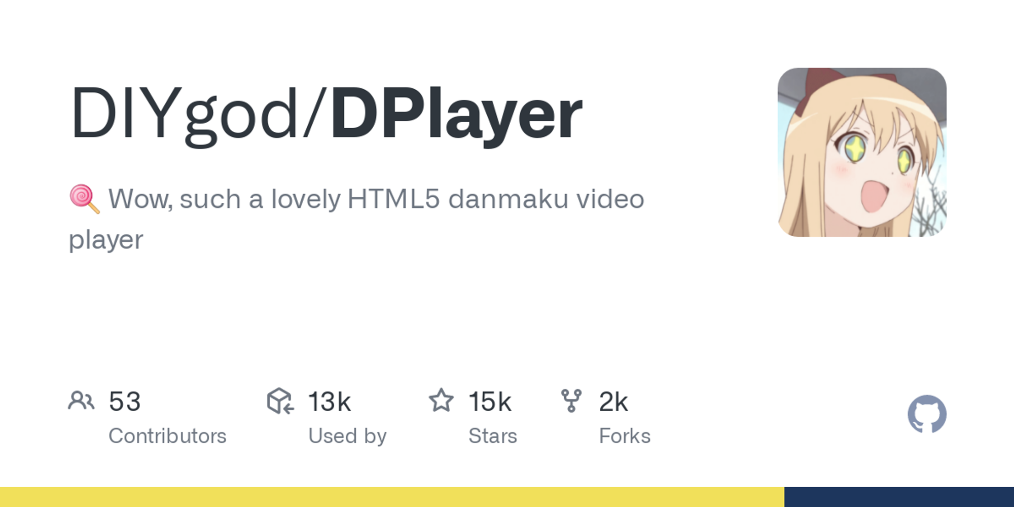 GitHub - DIYgod/DPlayer: Wow, such a lovely HTML5 danmaku video player