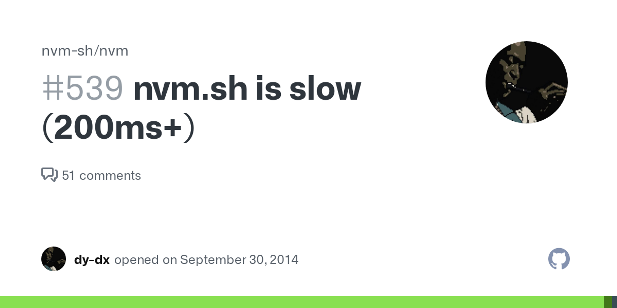 nvm.sh is slow (200ms+) · Issue #539 · nvm-sh/nvm