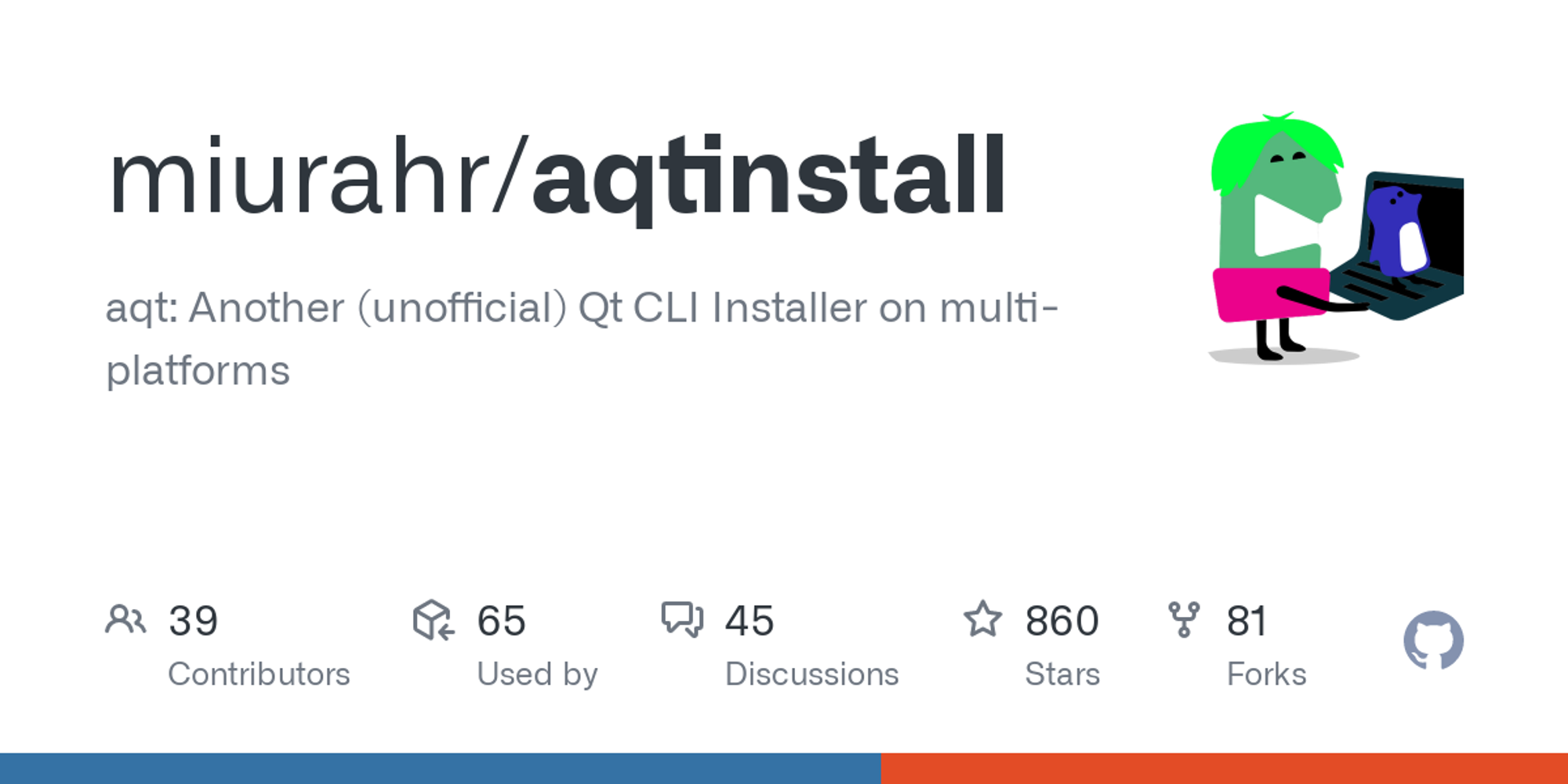 GitHub - miurahr/aqtinstall: aqt: Another (unofficial) Qt  CLI  Installer on multi-platforms