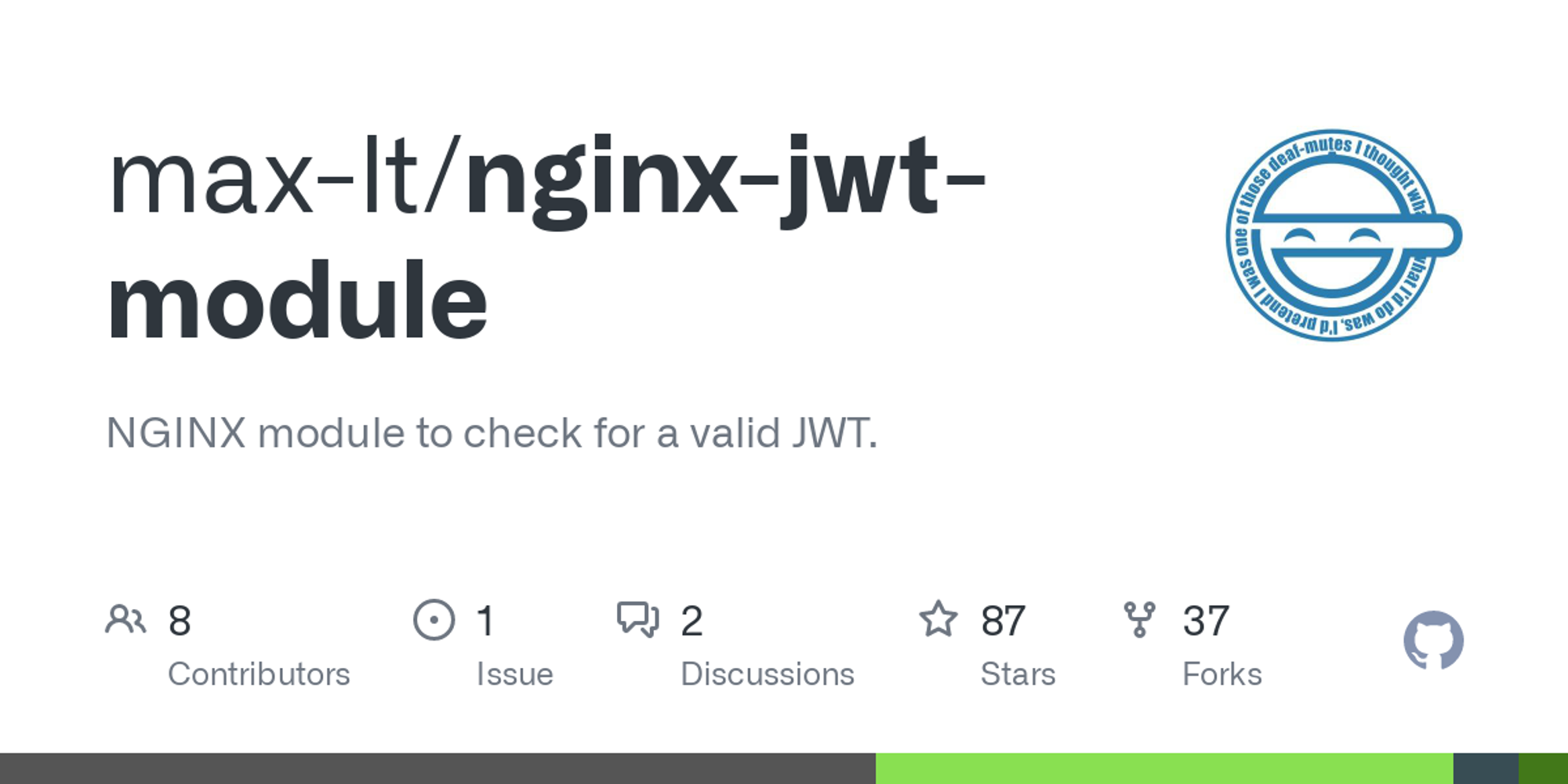 GitHub - max-lt/nginx-jwt-module: NGINX module to check for a valid JWT.