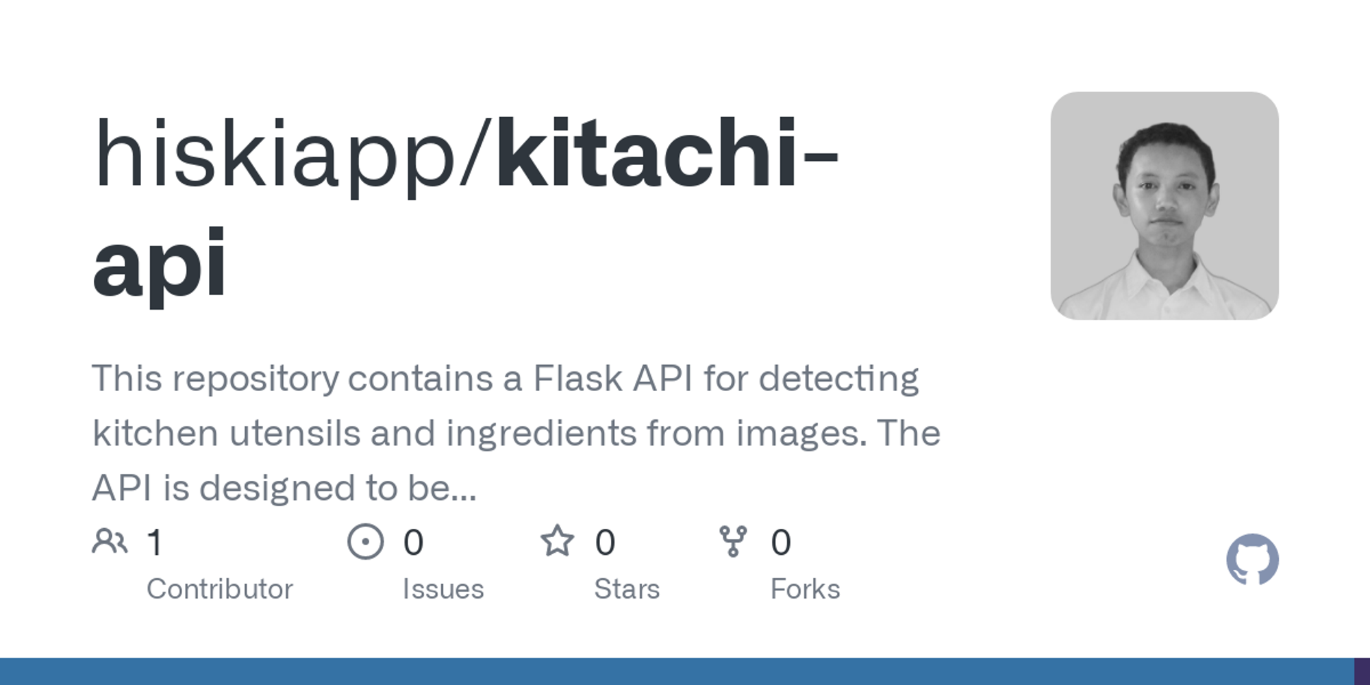 GitHub - hiskiapp/kitachi-api: This repository contains a Flask API for detecting kitchen utensils and ingredients from images. The API is designed to be easy to use and deploy, and can be integrated into a variety of applications.
