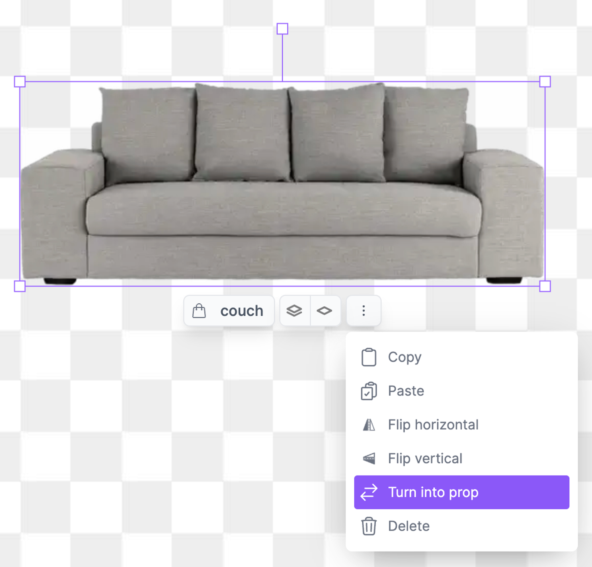 This will generate images with THIS specific couch
