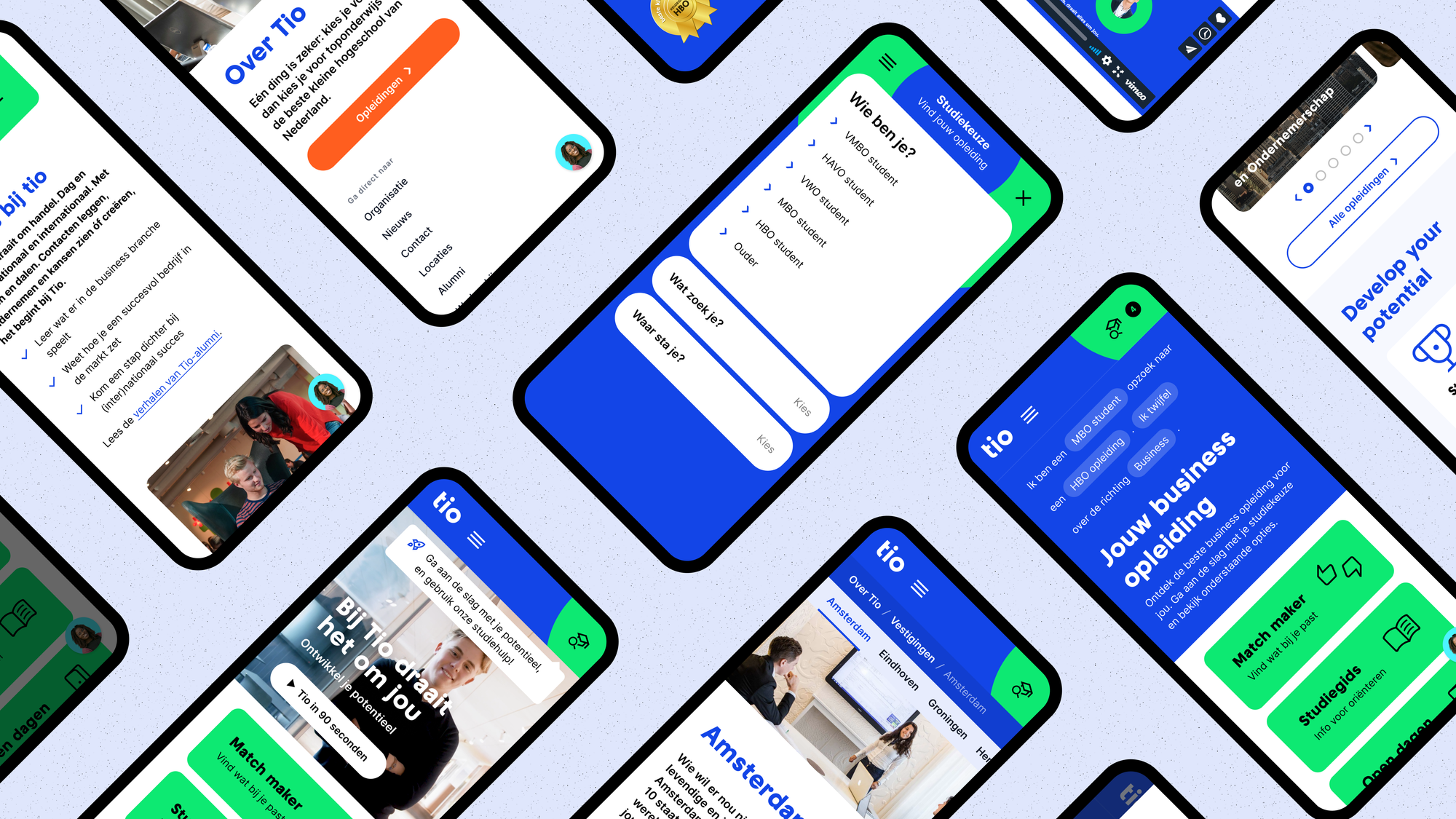 Mobile mockup collage with final visual design