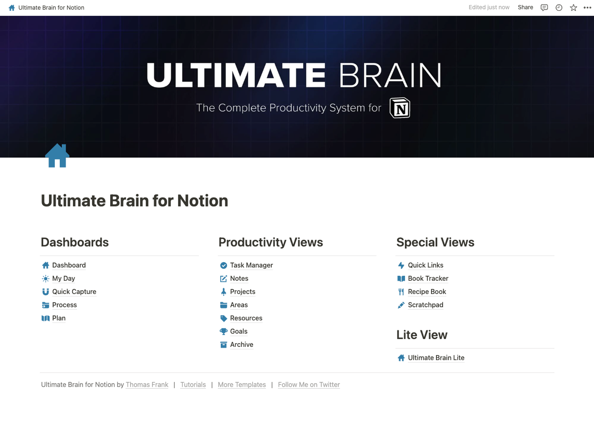 The new Ultimate Brain. If this is what you have, you’re on the latest version already.