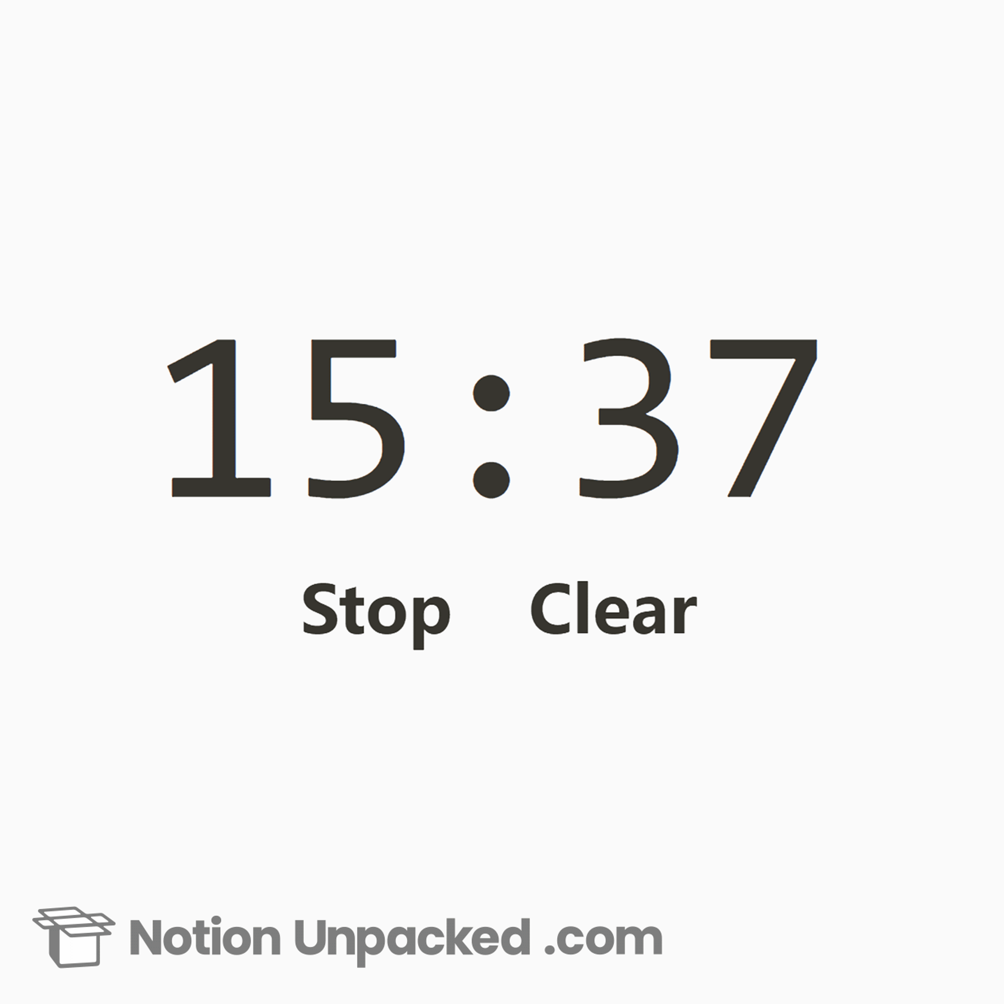 Notion Fokus Time Tracker mit Stoppuhr Widget