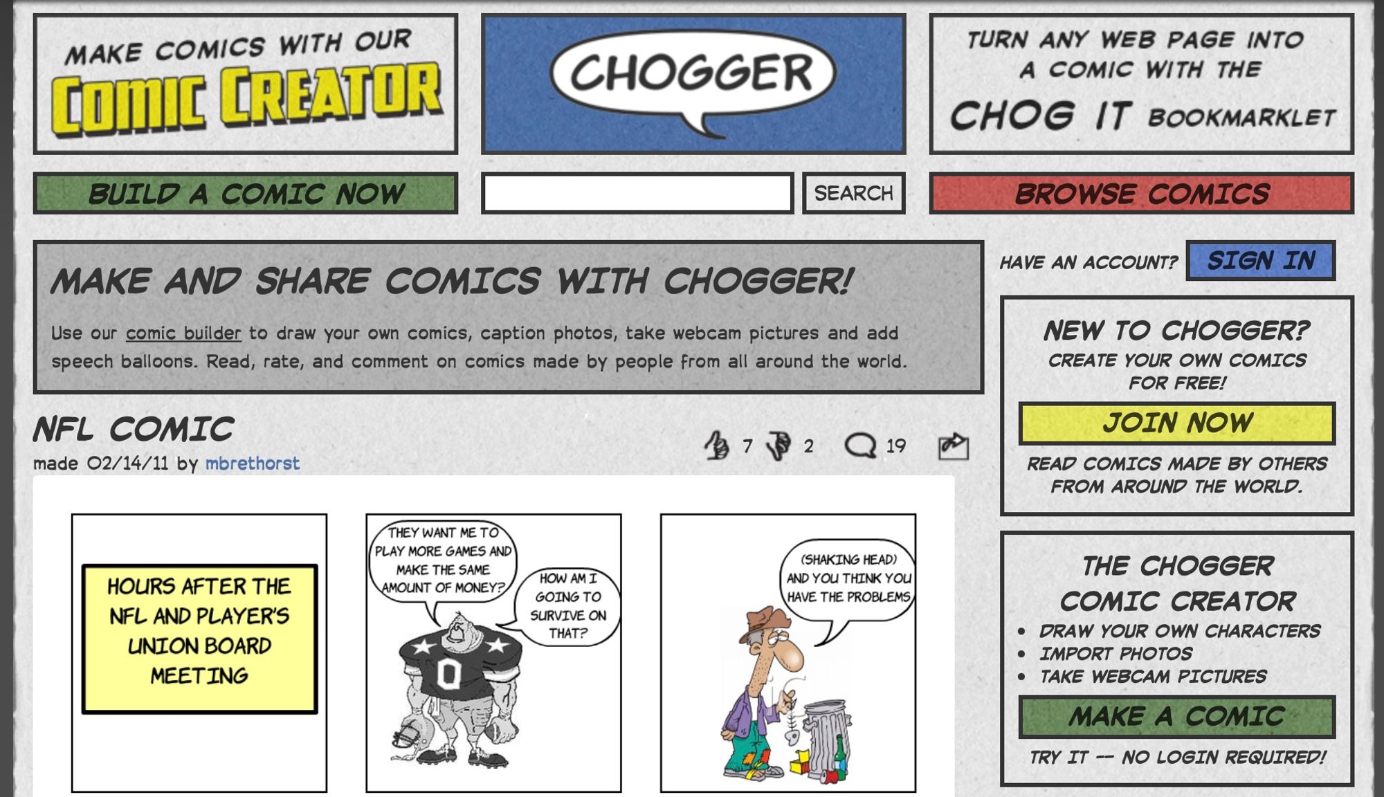 Chogger website used fun CSS tricks to create an authentic comic book style.