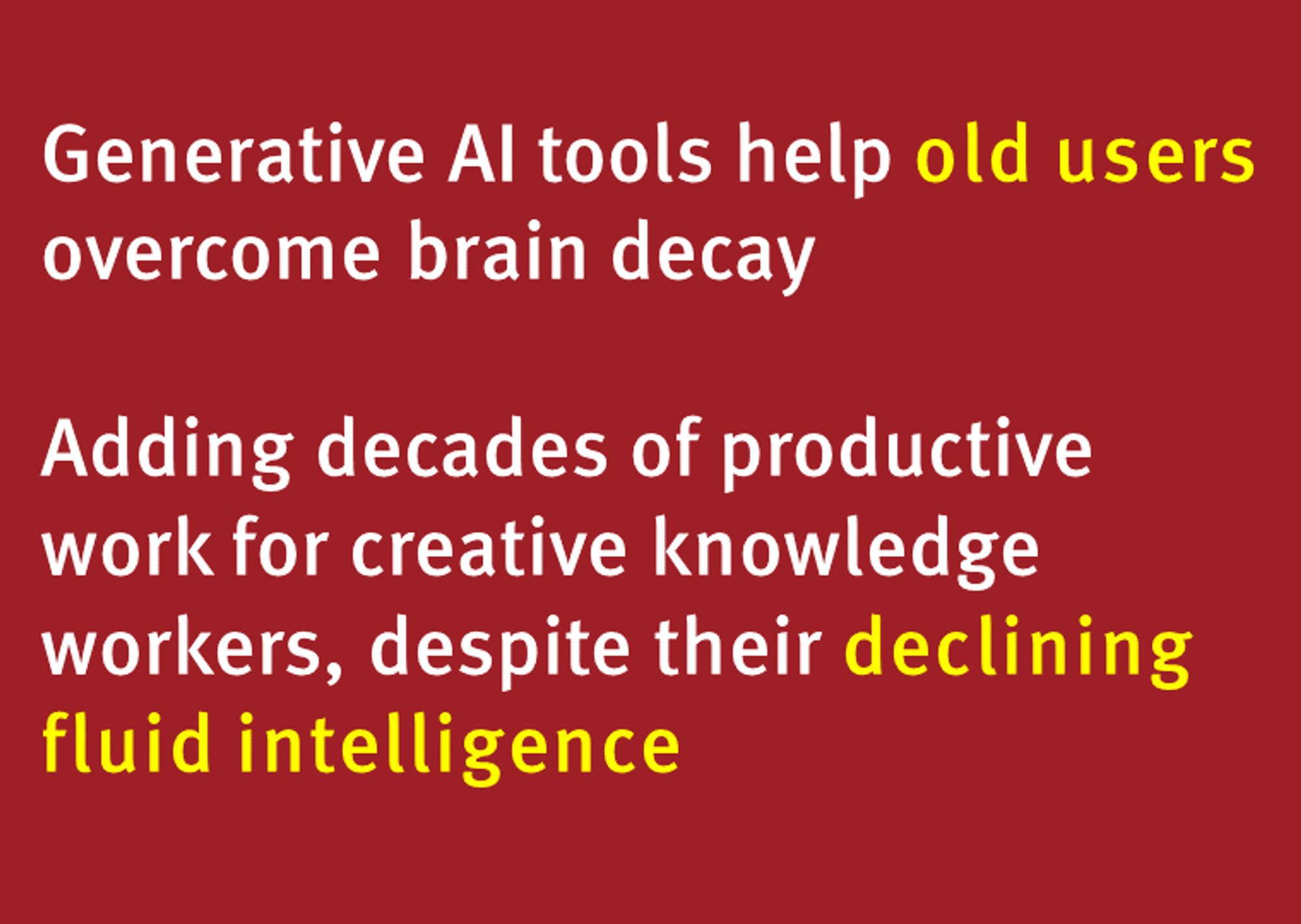 Generative AI Enhances Old Users’ Intellectual Performance