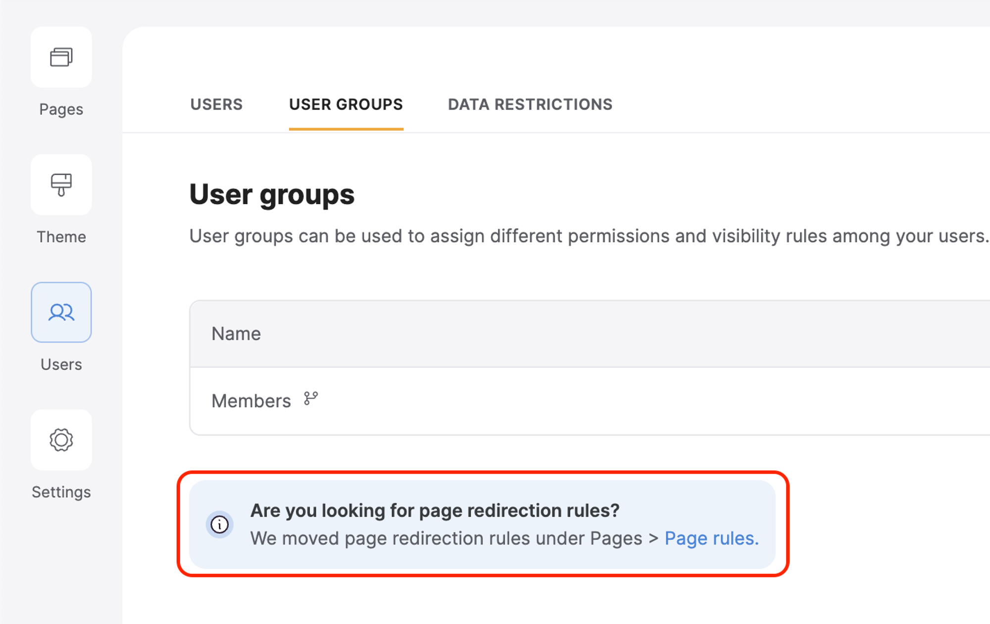 Page redirection rule moved, but you can still get to them from the User Groups area.