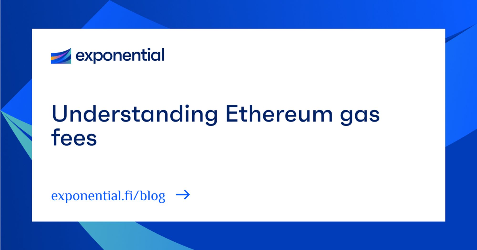 Understanding Ethereum gas fees blog cover image
