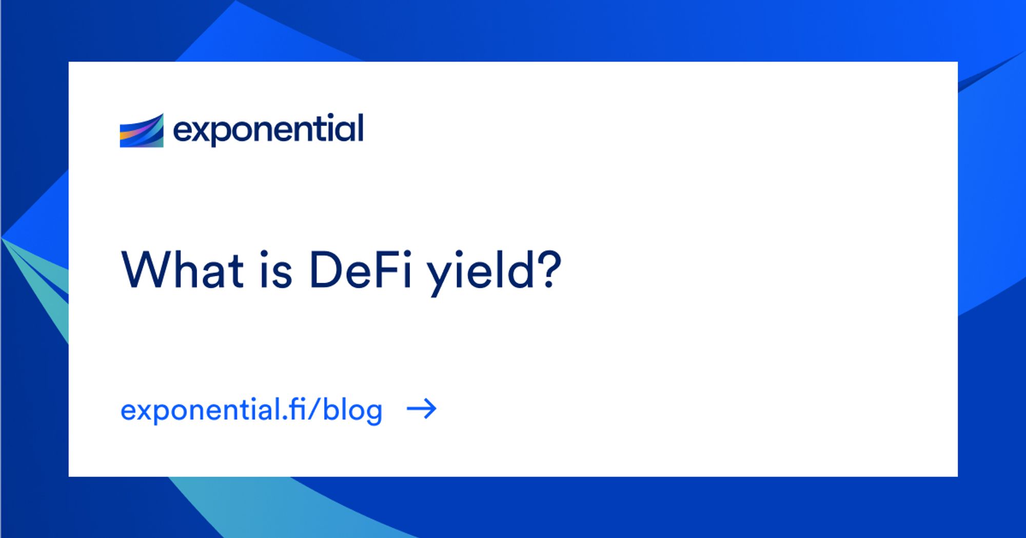 What is DeFi yield? blog cover image