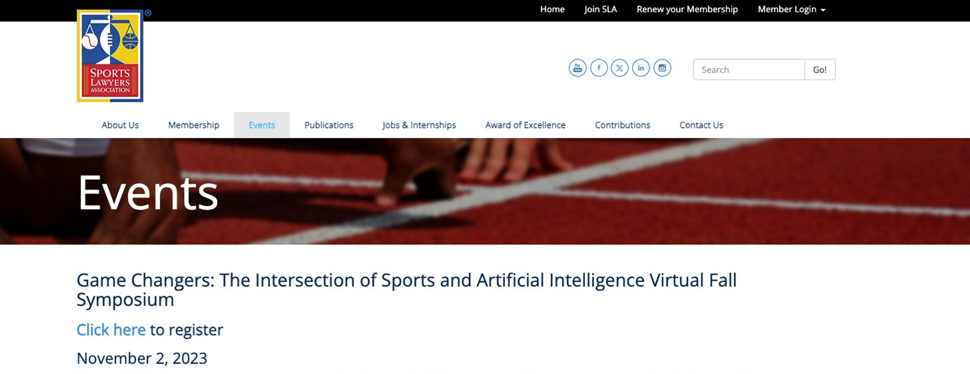 Game Changers: The Intersection of Sports and Artificial Intelligence Virtual Fall Symposium