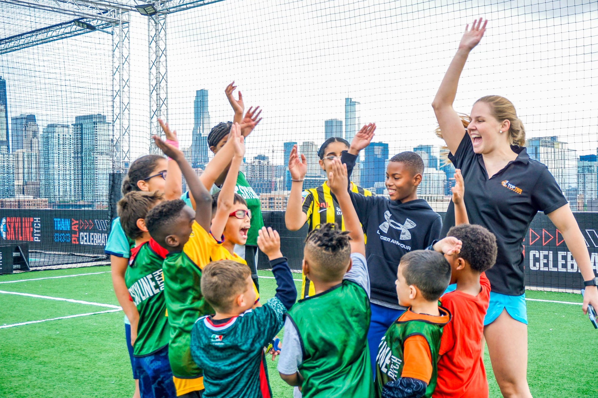 Cara and all the young athletes at our Skyline Pitch Soccer clinic in Chicago!