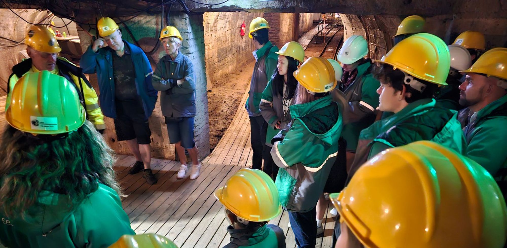 With Dartmouth students in an oil shale mine.