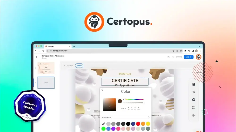 Issuing digital badges for employees using Certopus