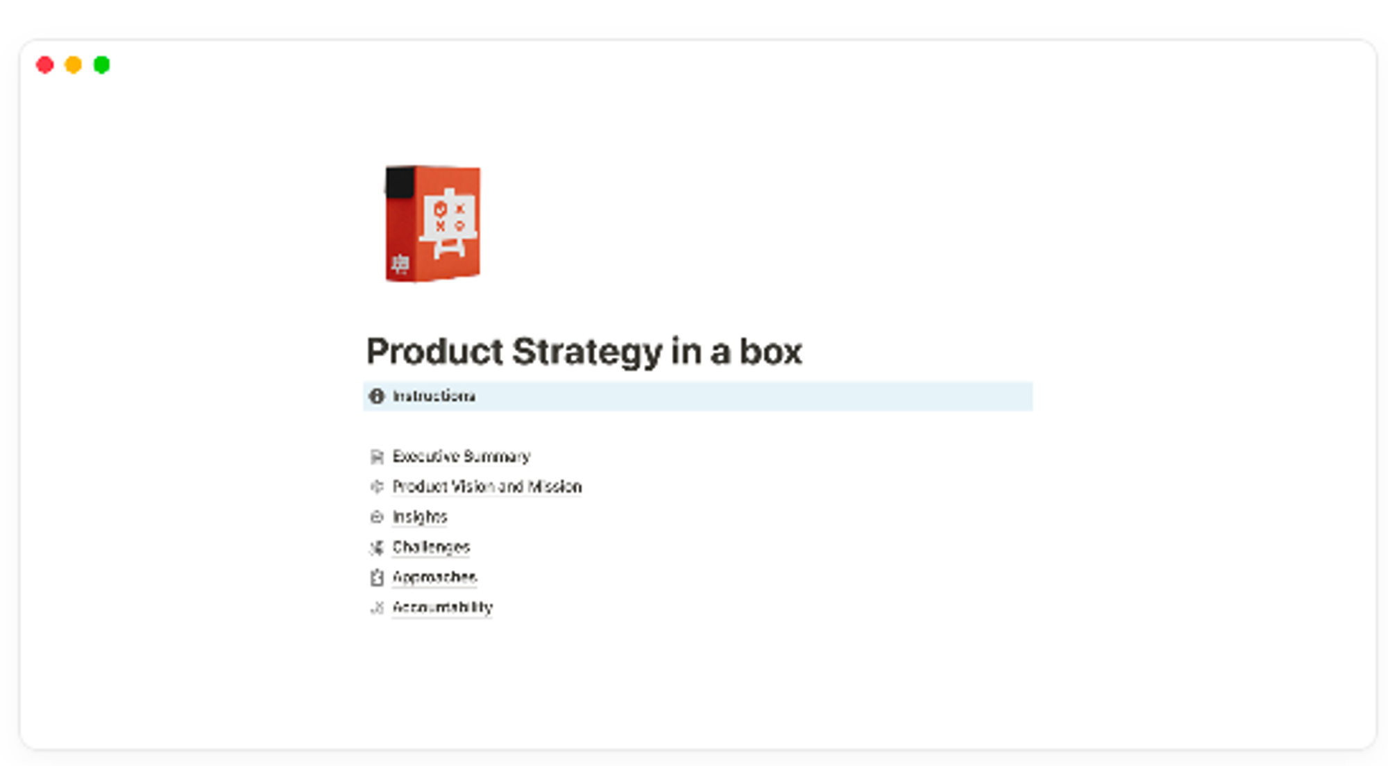 Product Strategy in a box
