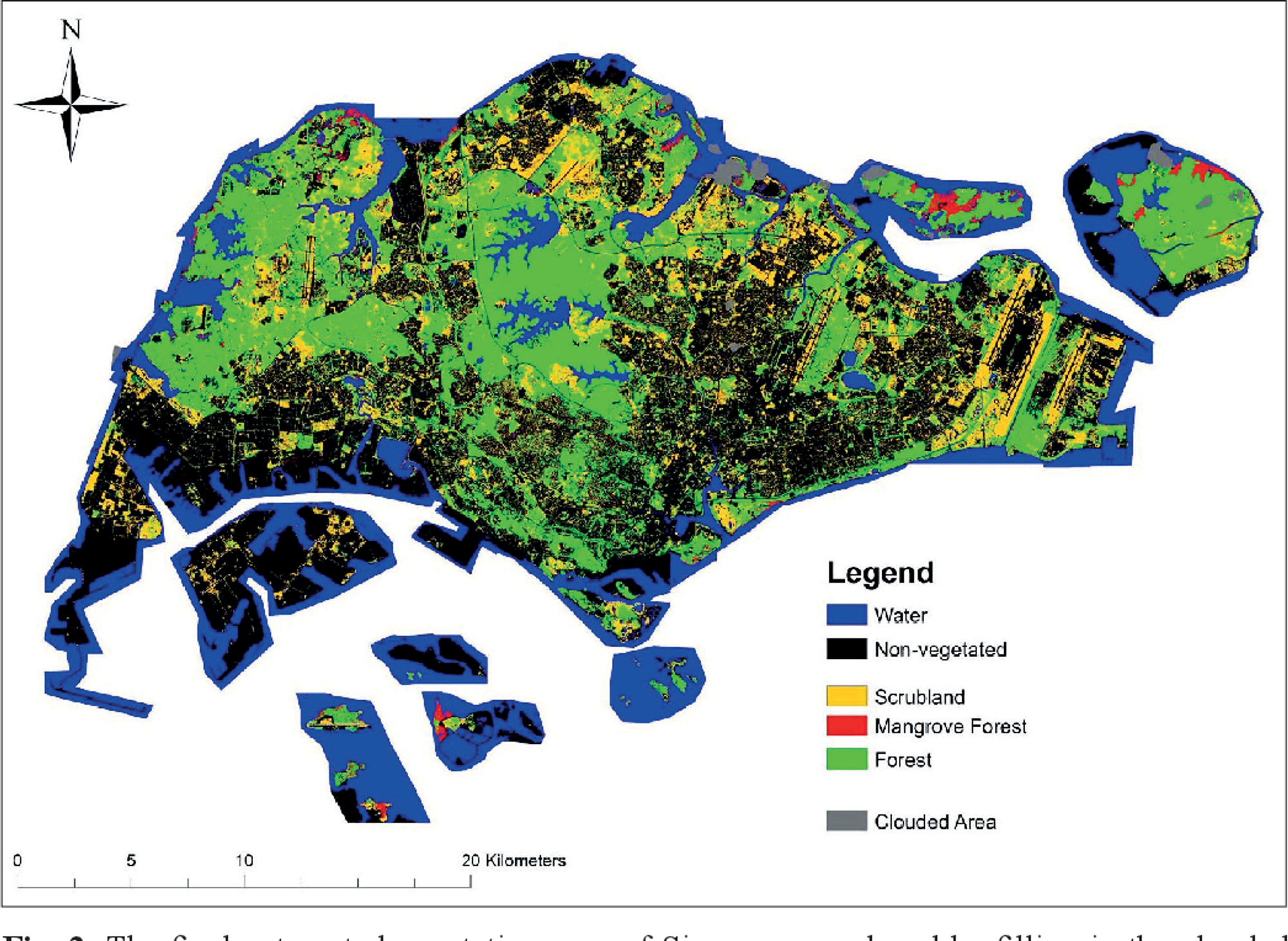 Singapore Vegetation Map - with Mangrove forrests
