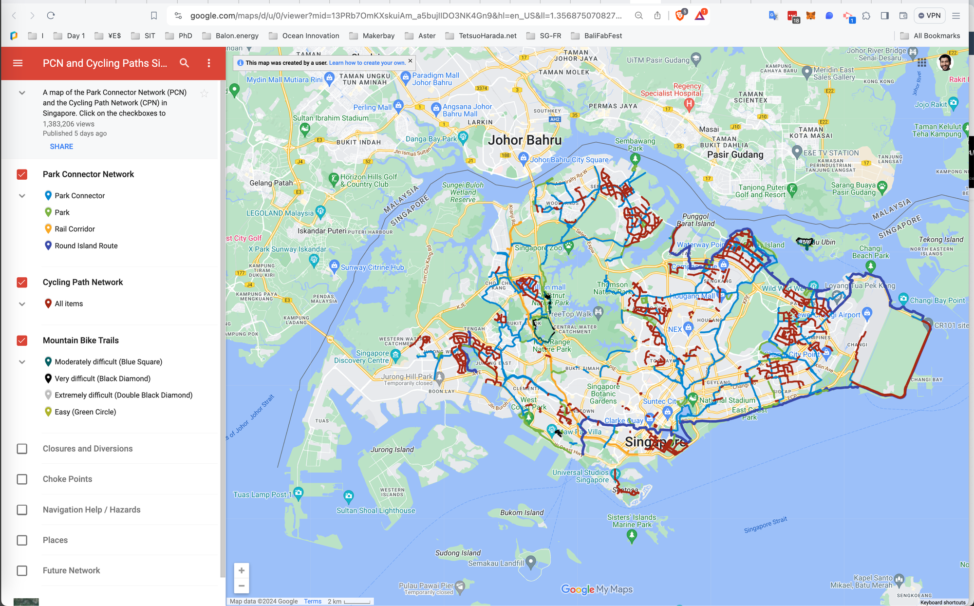 Singapore Cycling Map