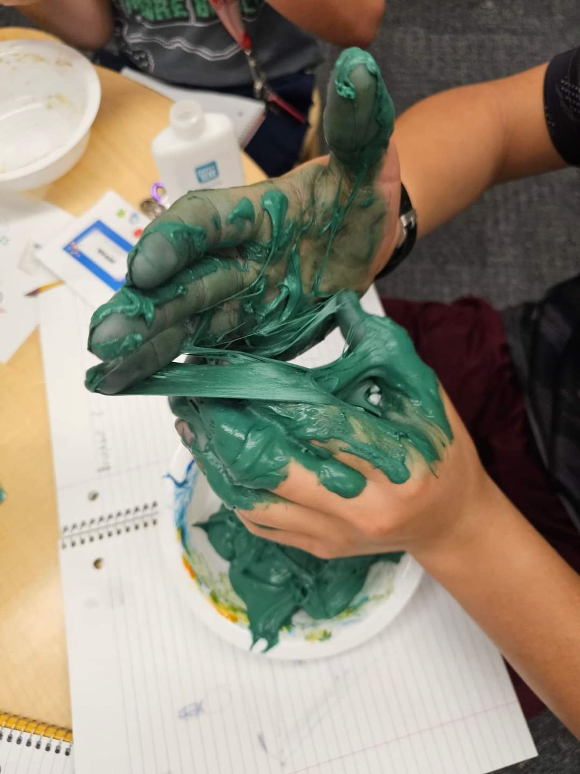 Our “mad scientists” had to really get their hands dirty! (Or “slimy,” in this case…)