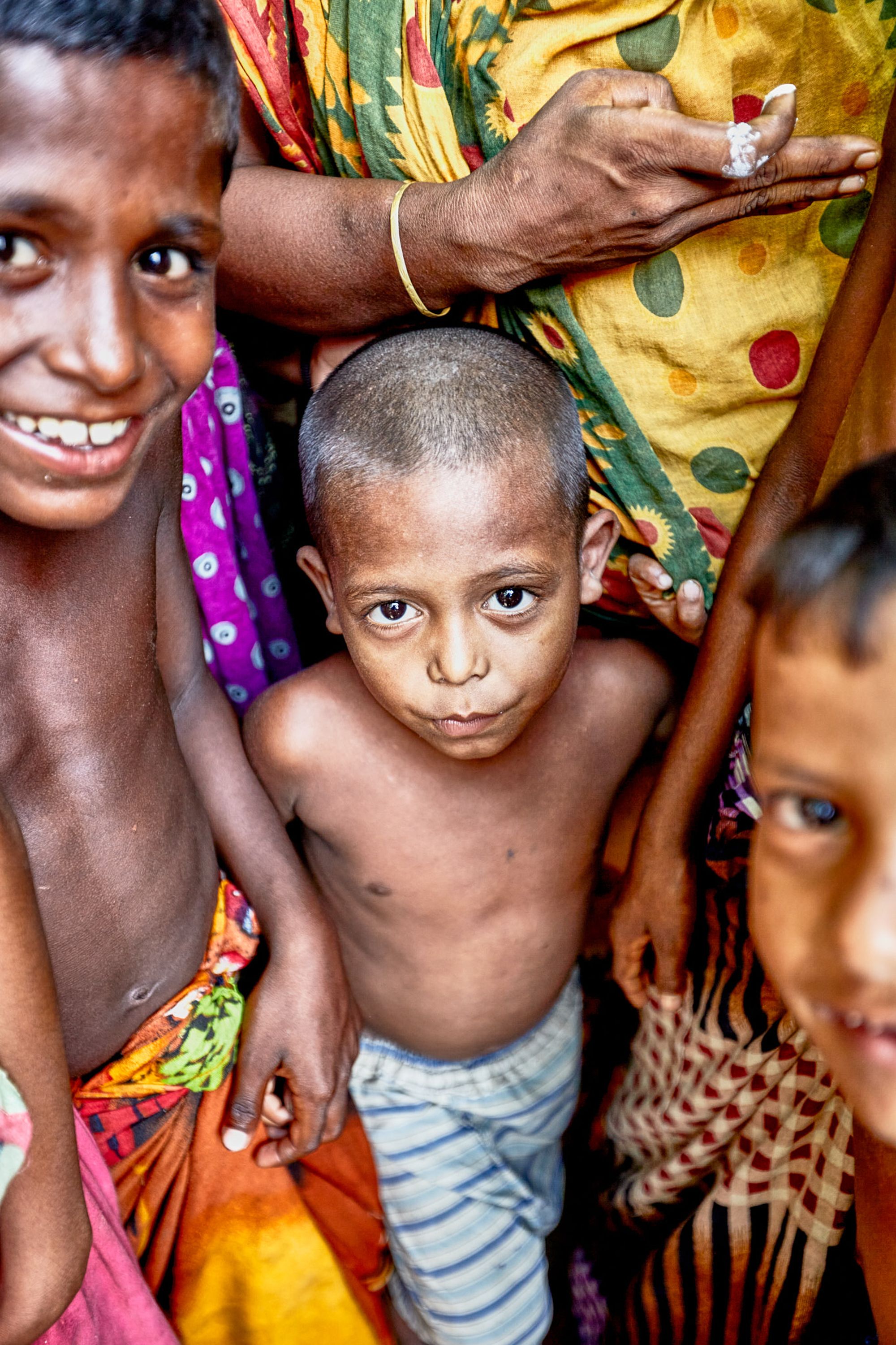 A group of children in rural Bangladesh 