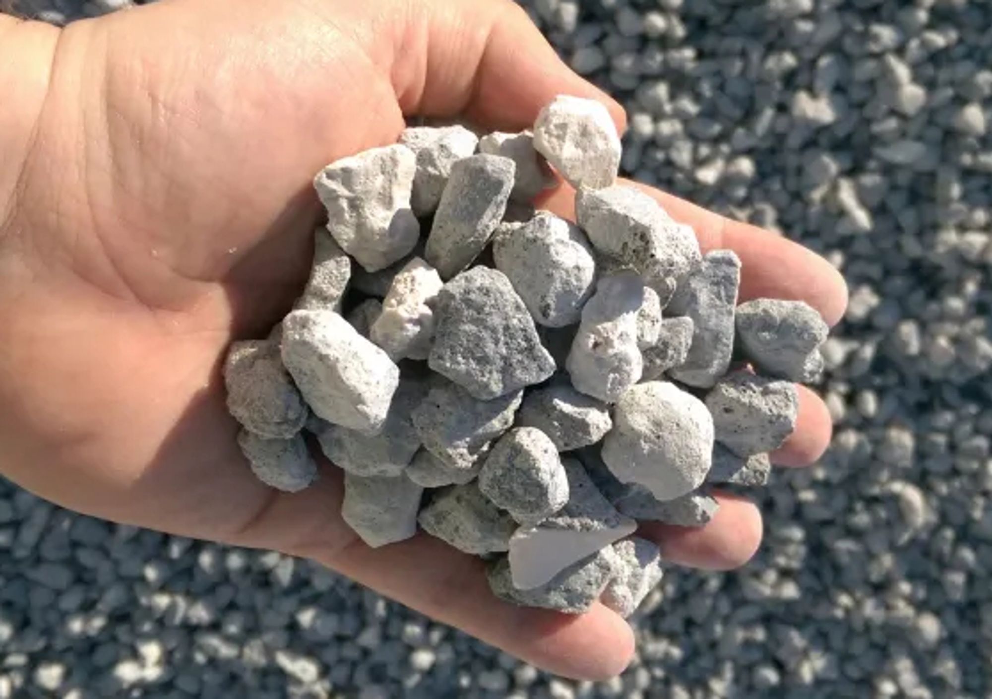 Holding Aggregate Rock