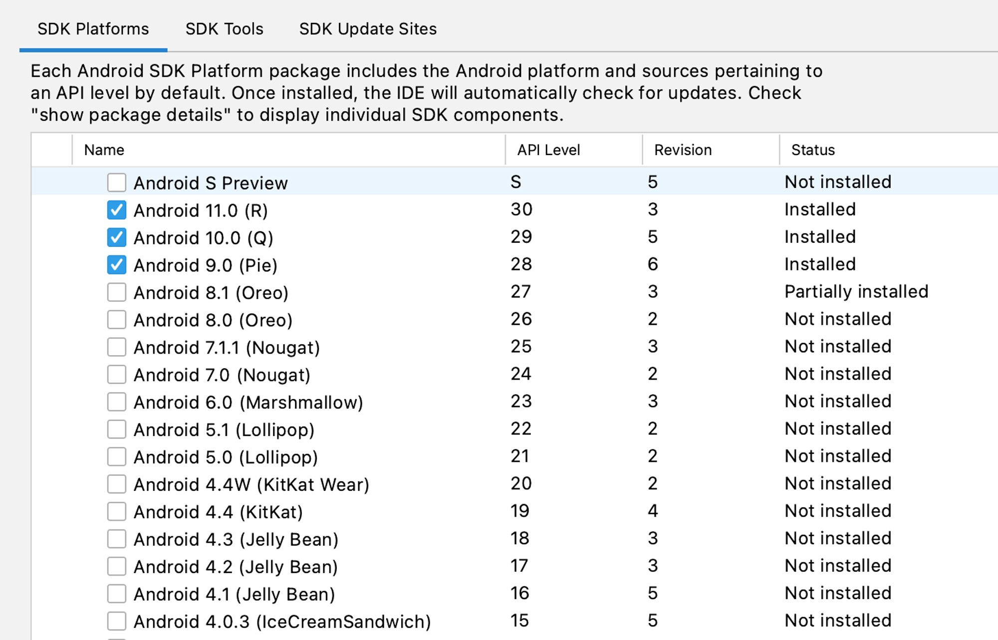 Android Studio SDK Manager