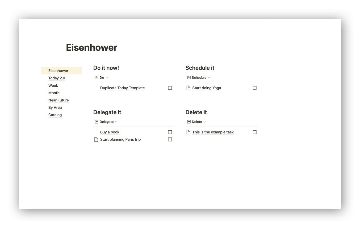 Task Manager + Eisenhower Decision Matrix