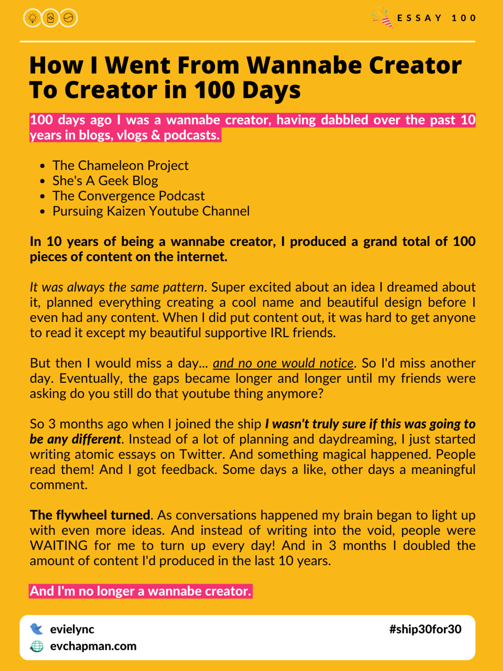 How I Went From Wannabe Creator To Creator in 100 Days