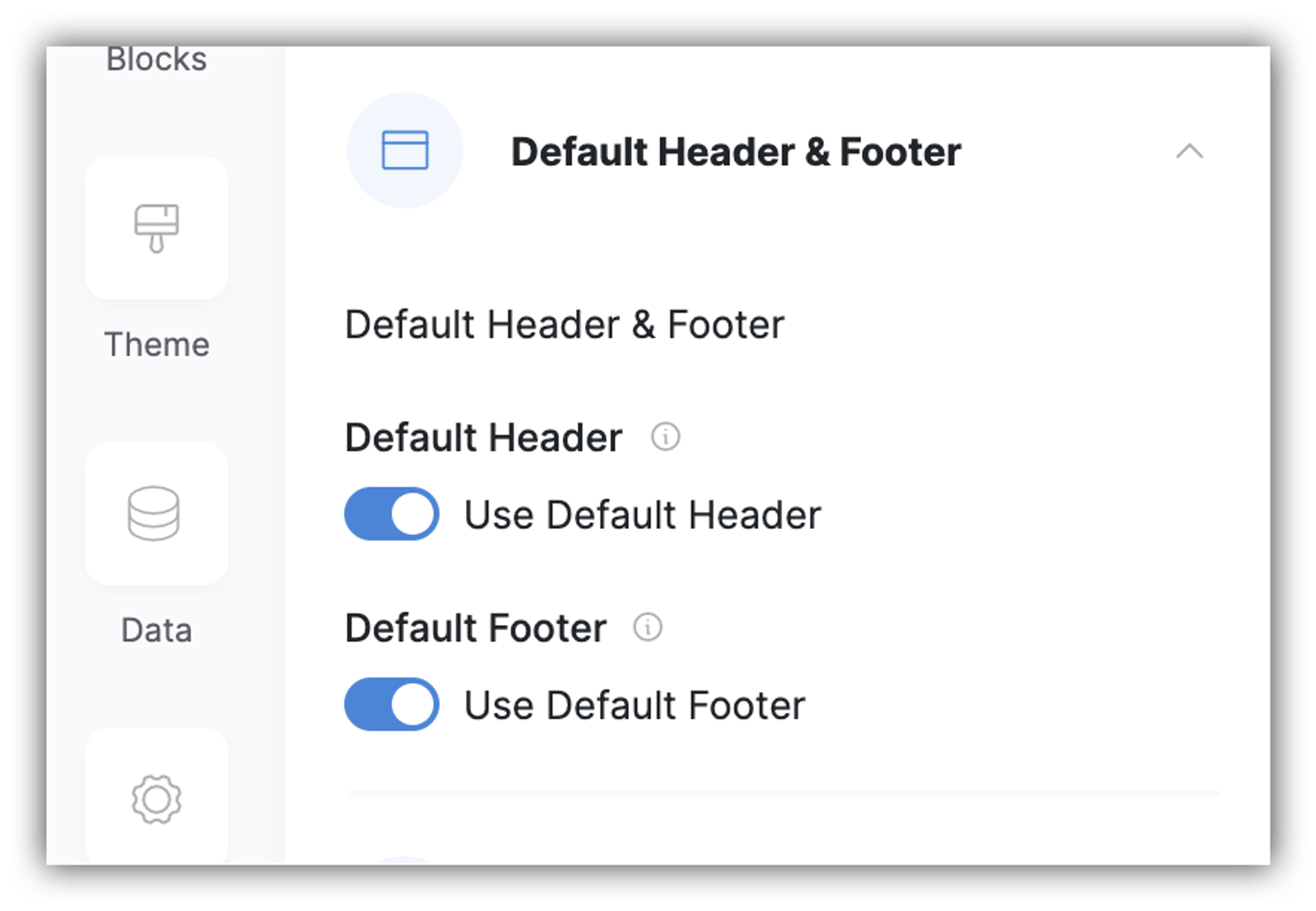 Default Header & Footer Section