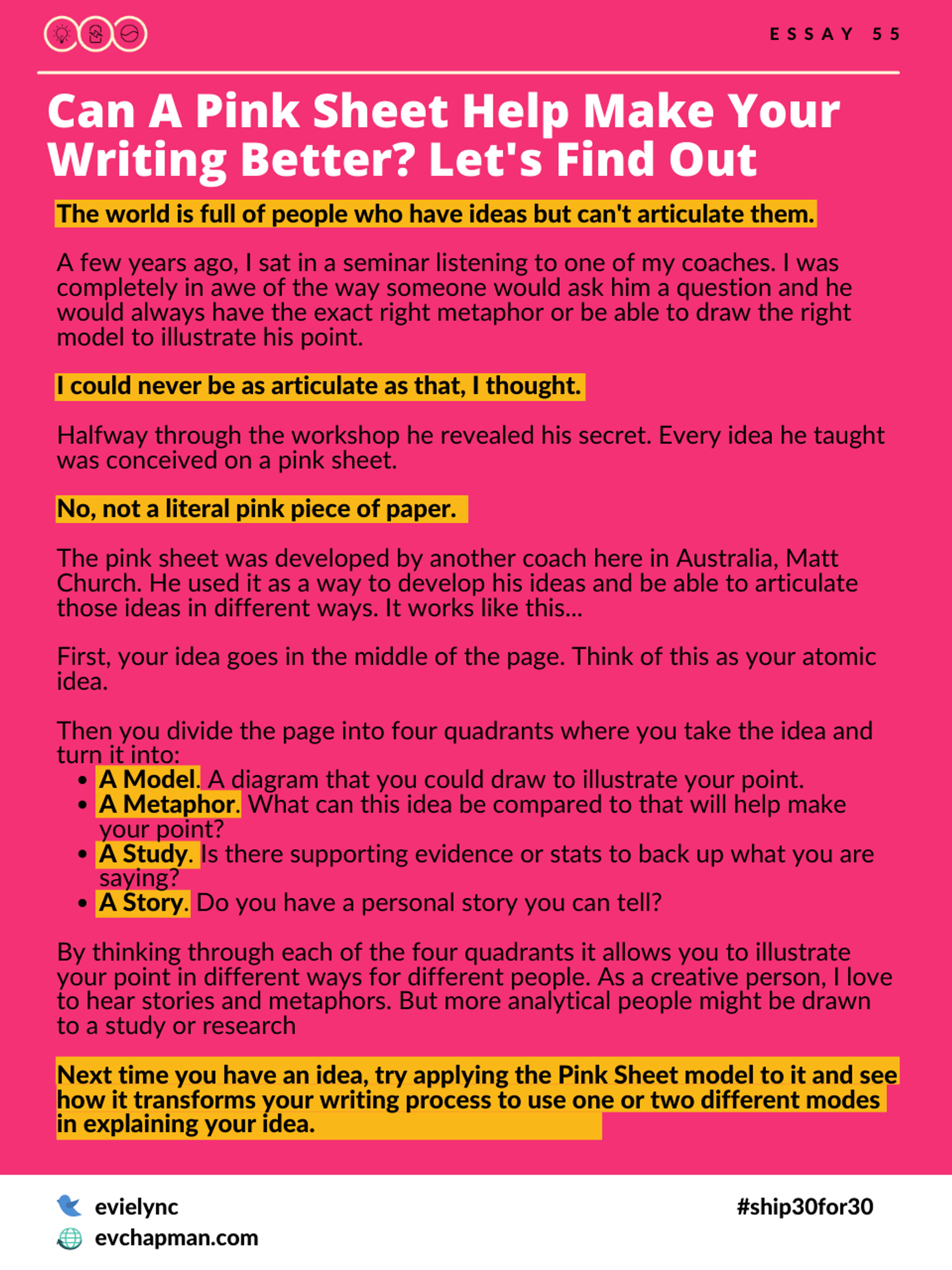 Can A Pink Sheet Help Make Your Writing Better? Let's Find Out