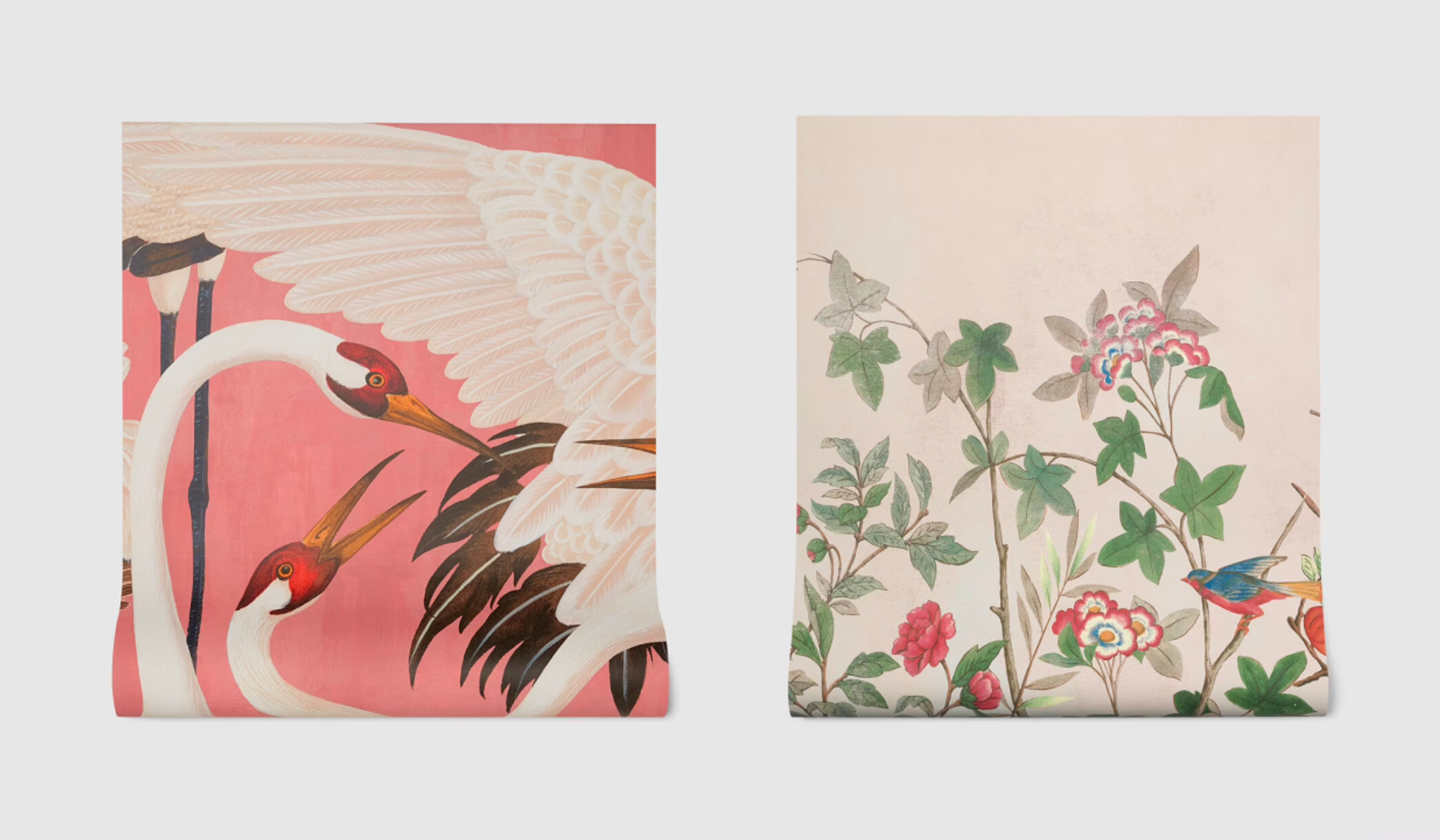 (좌) Heron print wallpaper (우) Tian print wallpaper by GUCCI © GUCCI