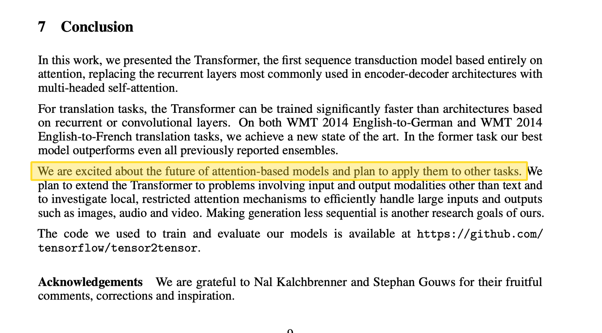 图 2. Transformer 提出者比较谨慎地写到计划将模型拓展到其他任务