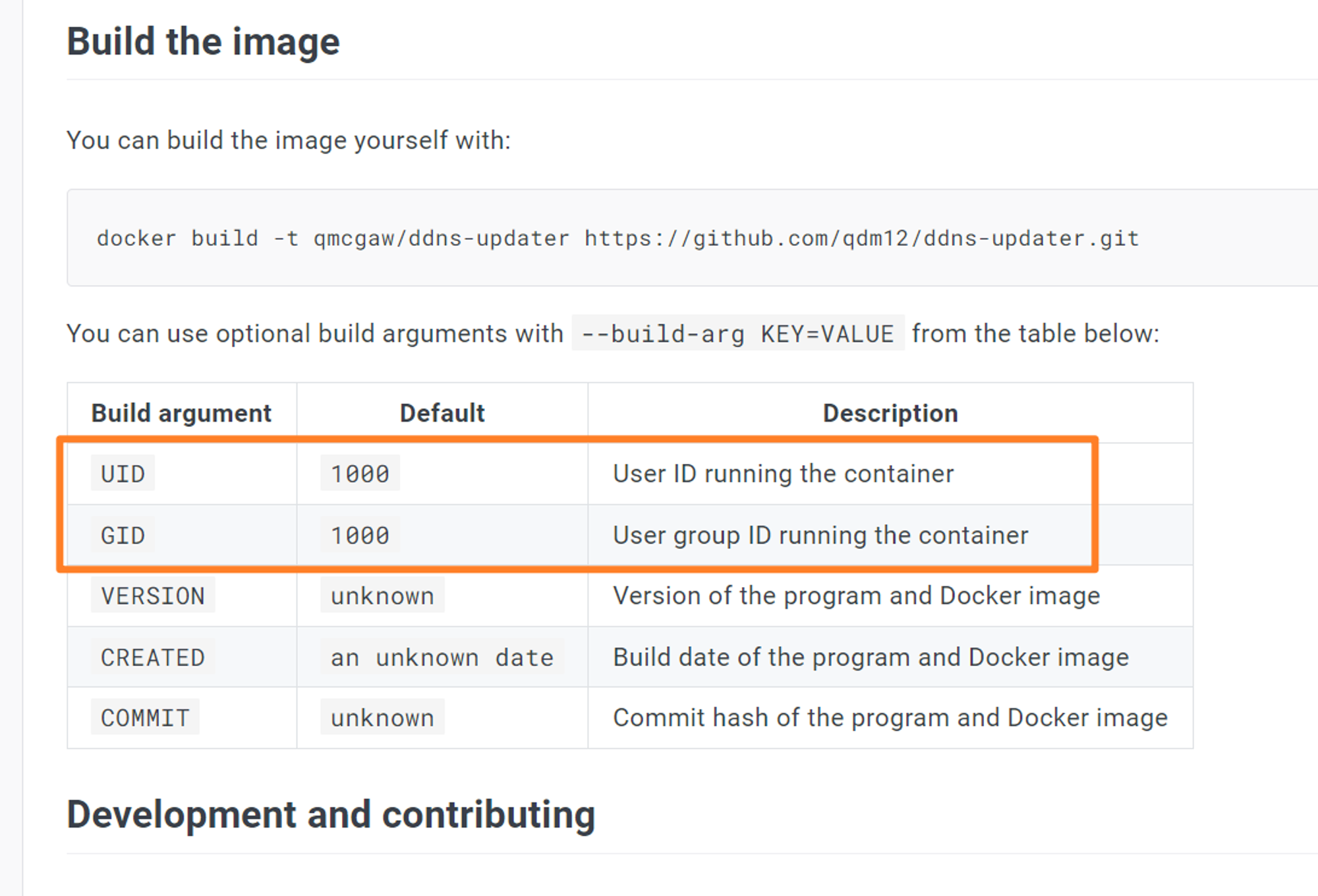 根据其说明，如果你不希望使用 1000 的用户权限，那就得自己另外编译 Docker 镜像并指定其他的用户和用户组 ID。