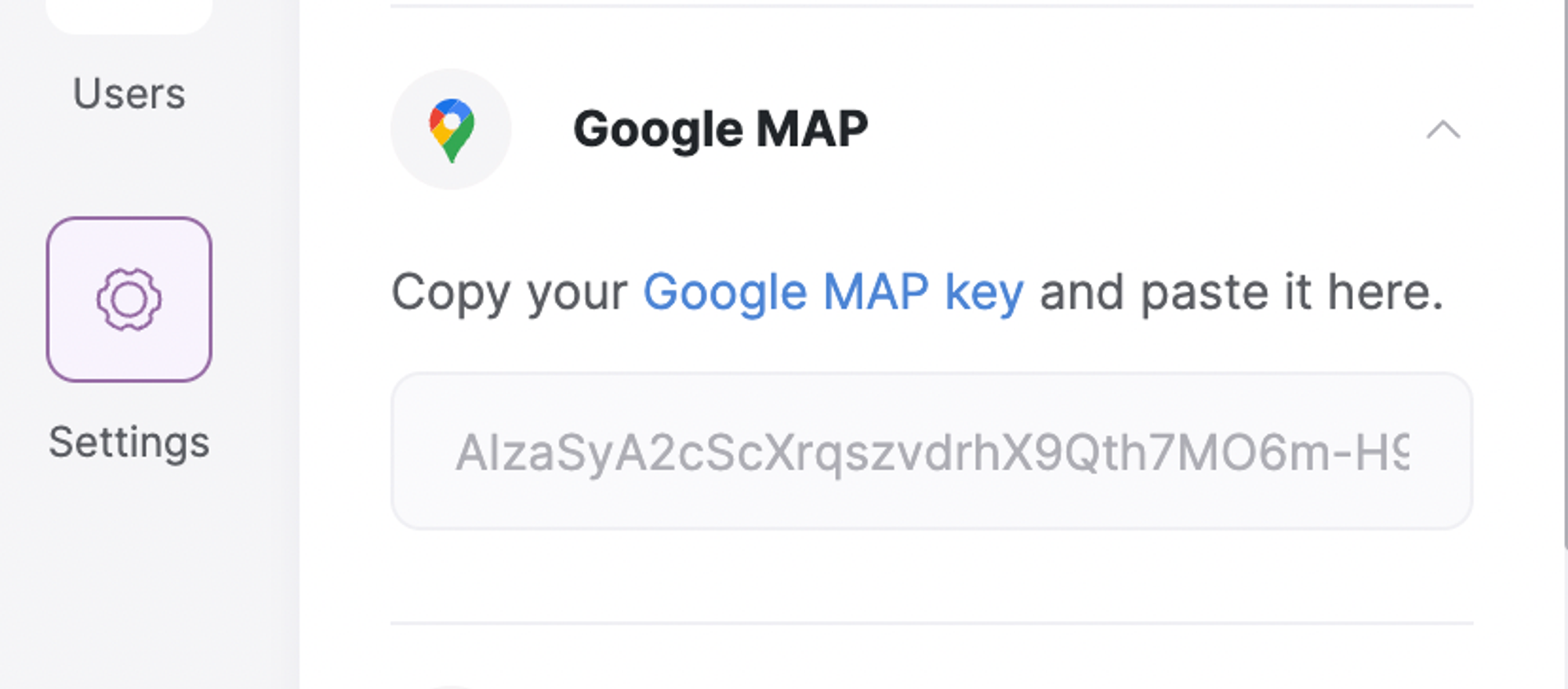 Adding the map API key