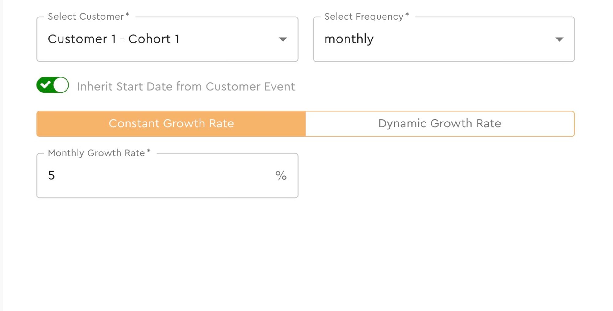 Customer Growth - Constant Growth Rate - Details Pane
