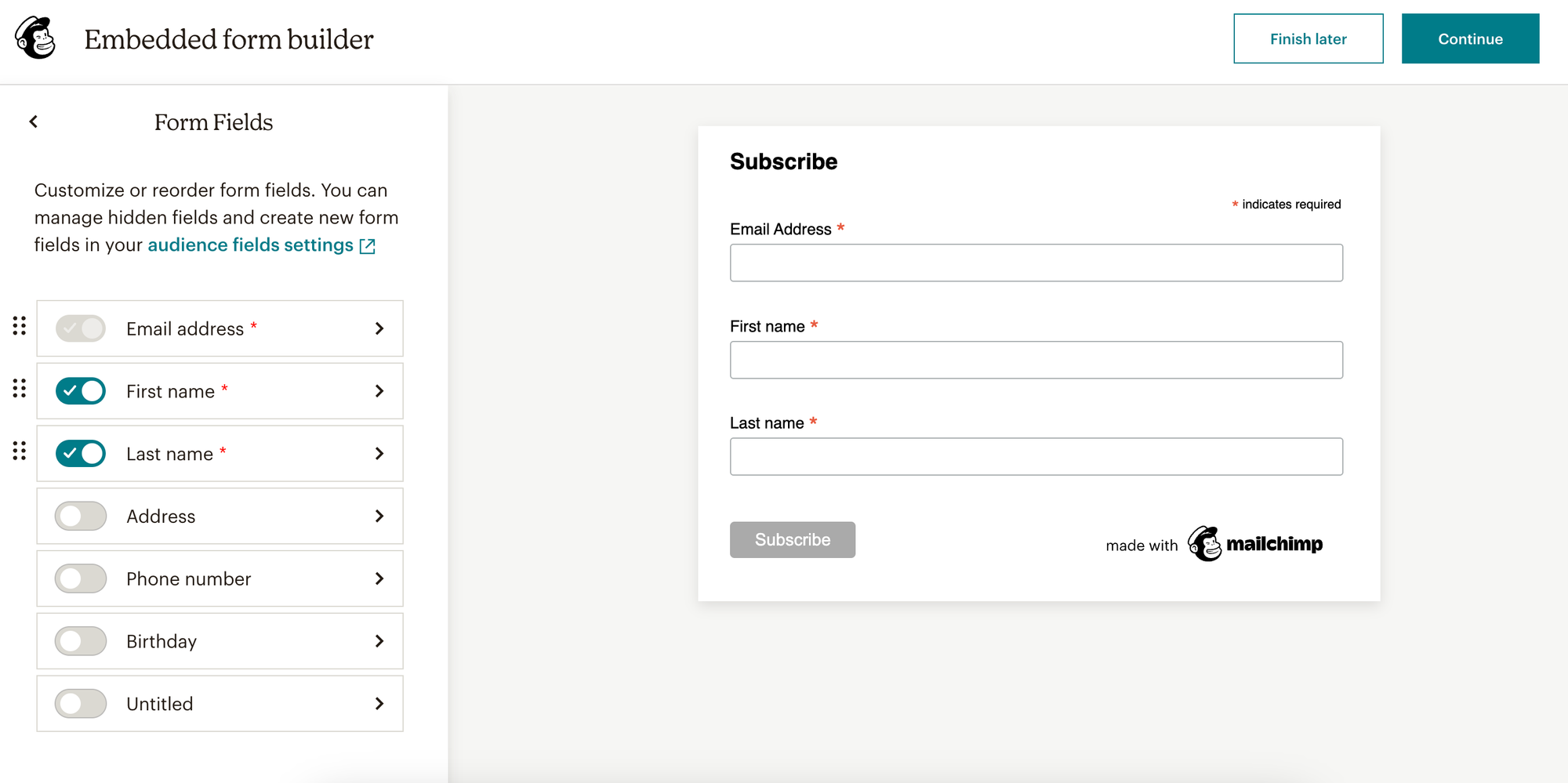 Creating a form with additional fields