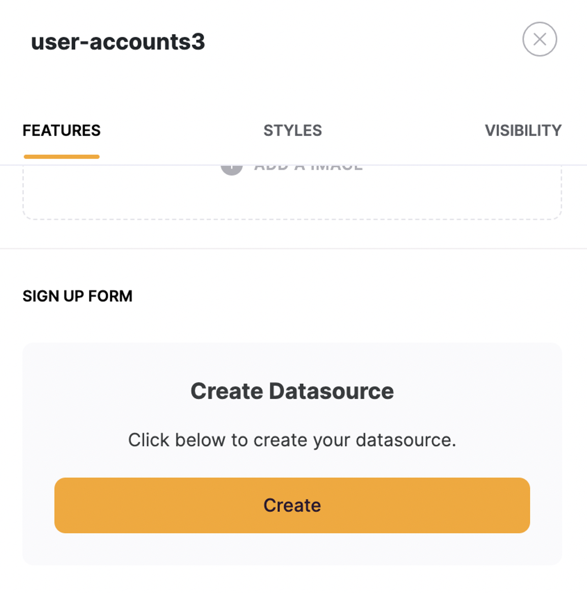 Create Data Source option
