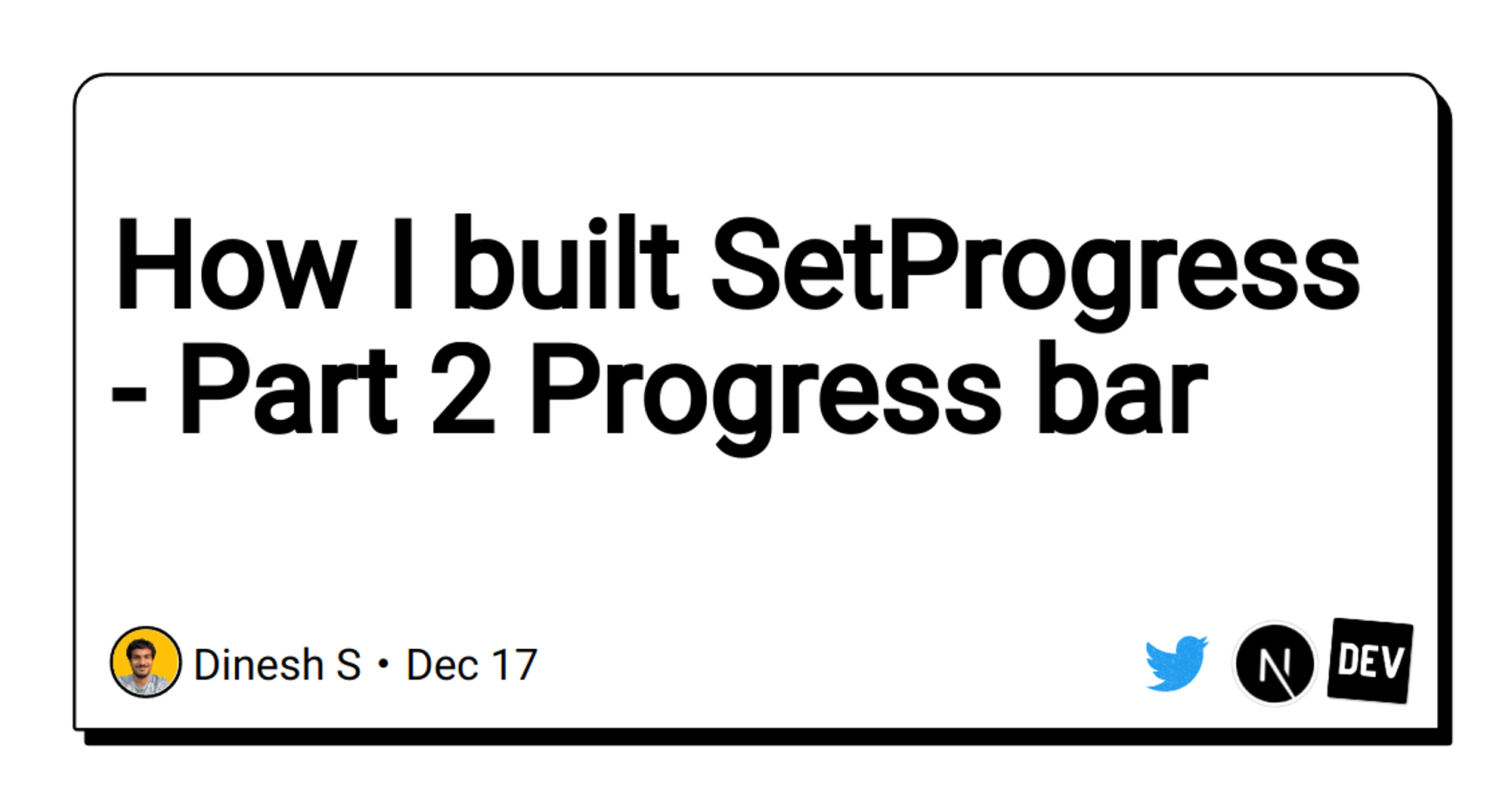 How I built SetProgress - Part 2 Progress bar
