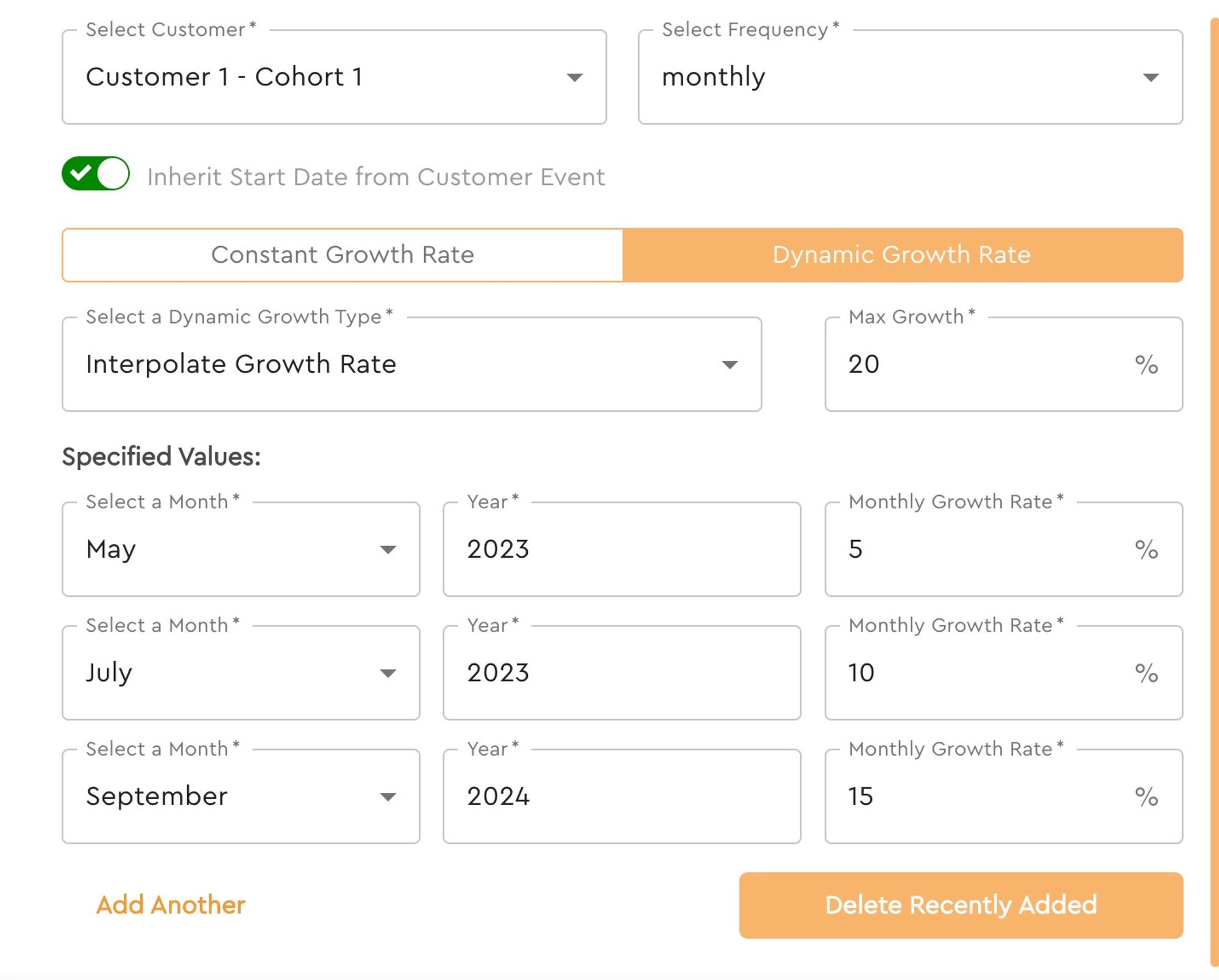 Customer Growth - Dynamic Growth Rate - Details Pane