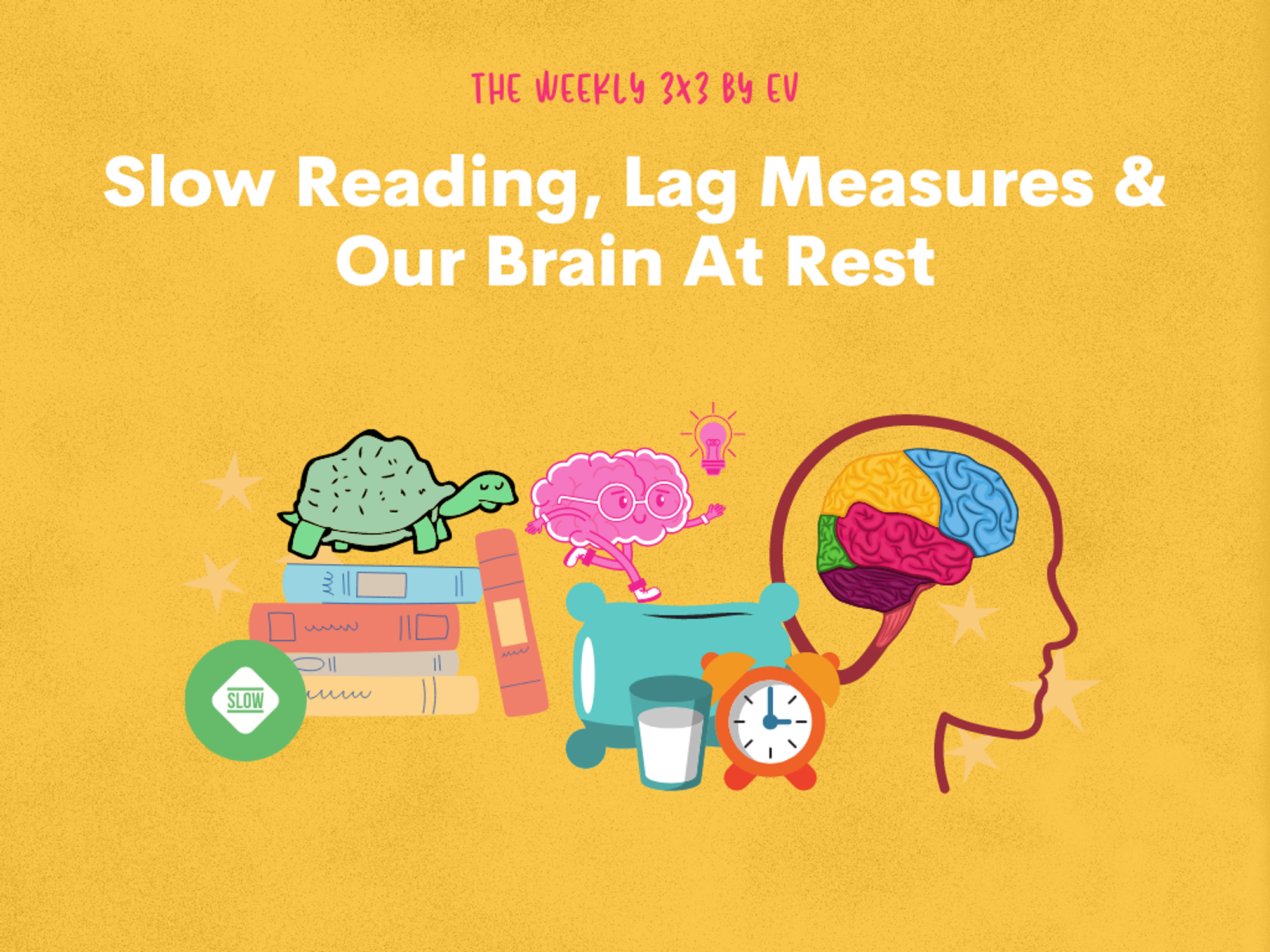 Weekly 3x3 Newsletter: Slow Reading, Lag Measures & Our Brain At Rest