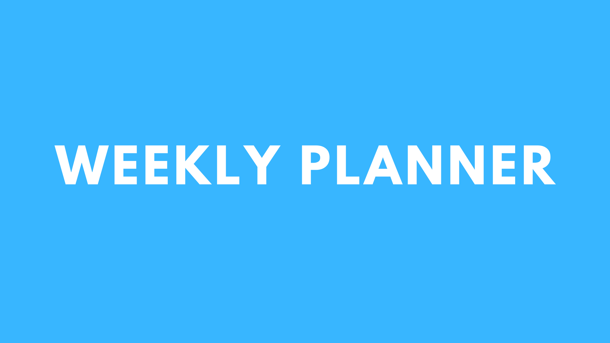 Full Weekly Planner