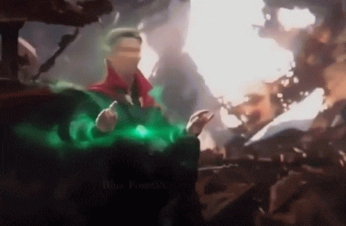 Doctor Strange using the Time Stone