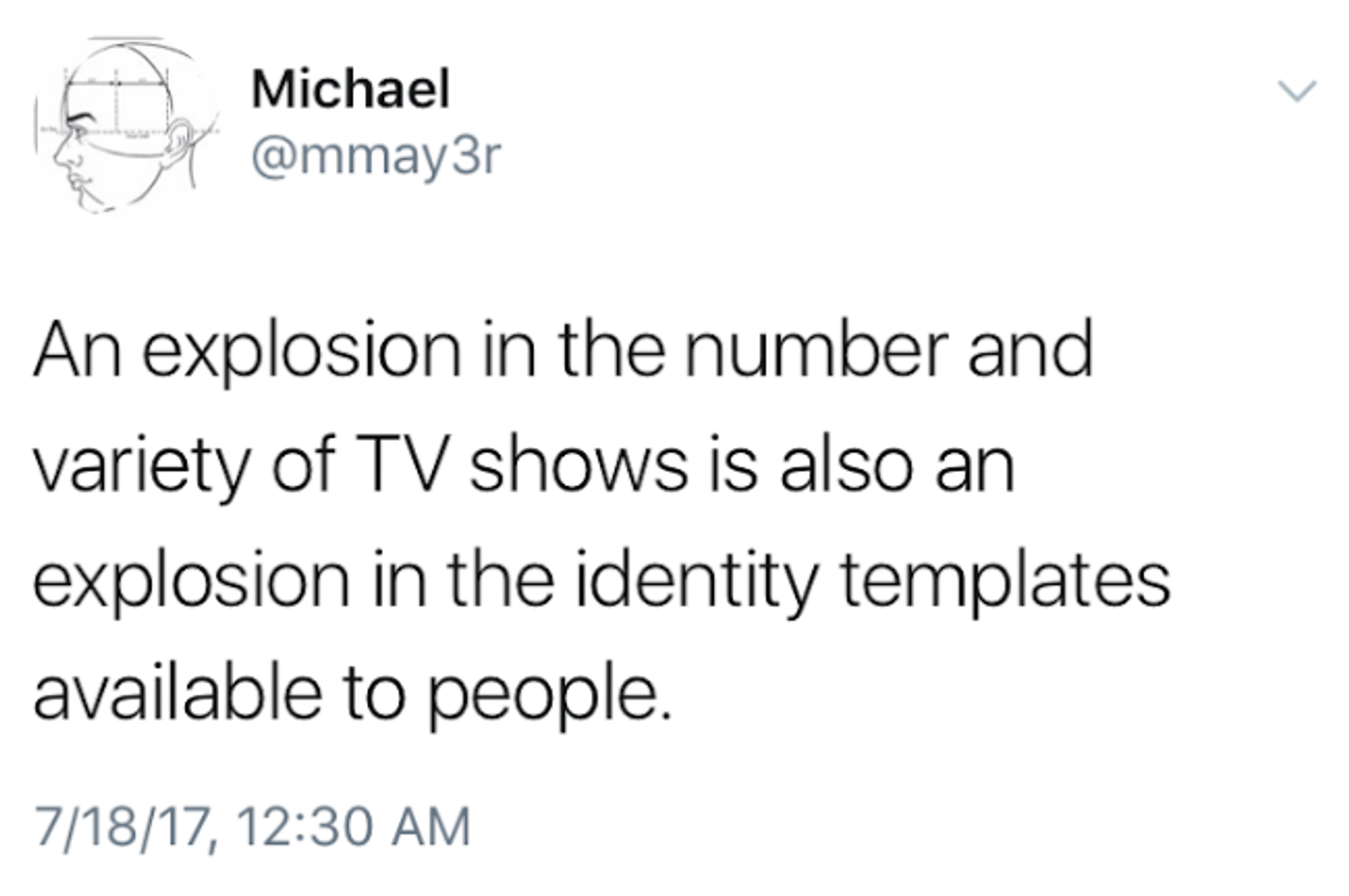 TV shows = identity templates