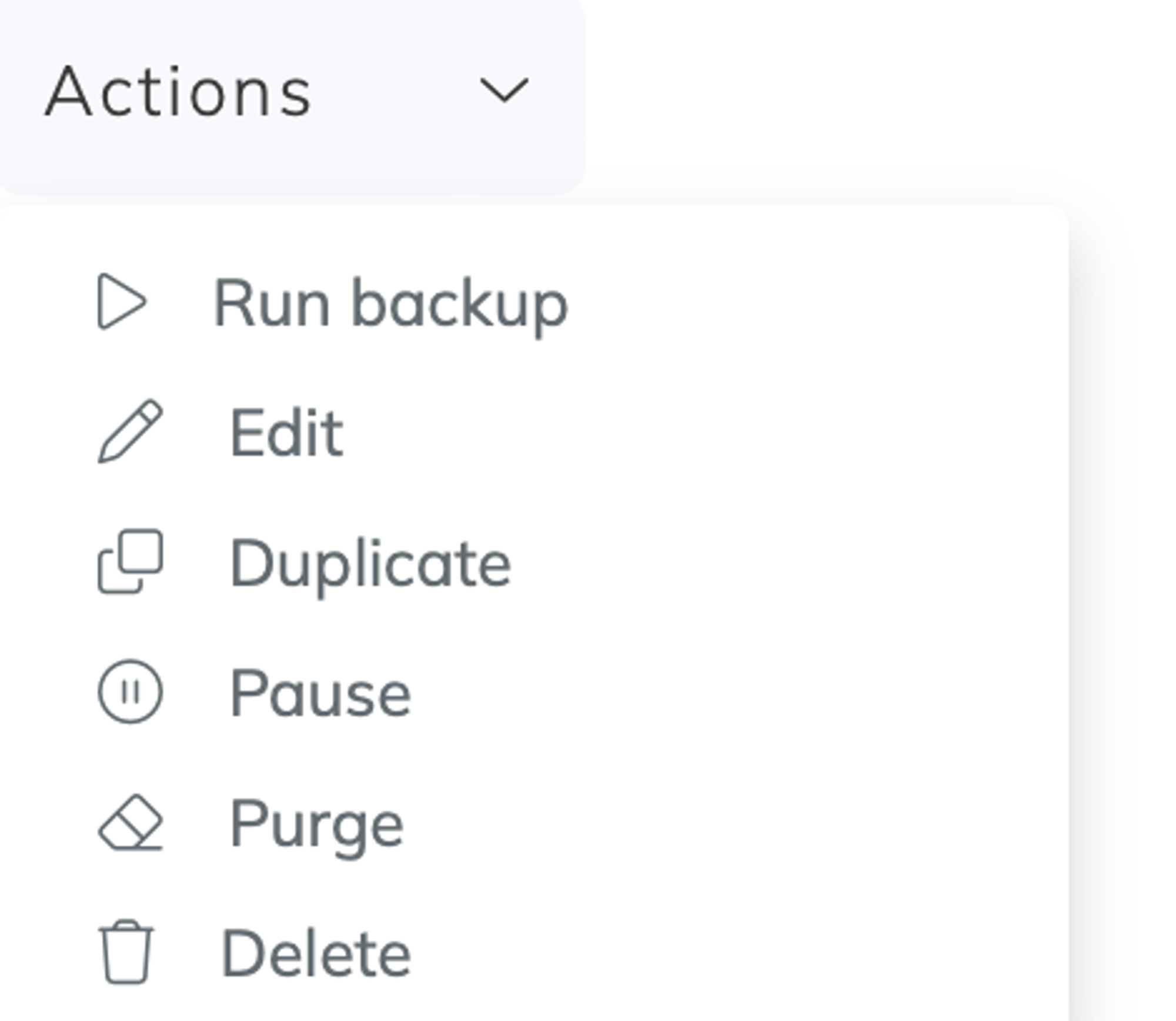 Duplicate backup to edit the storage